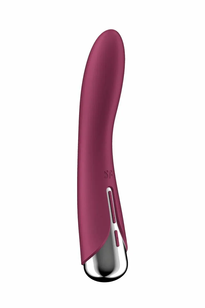 вибратор для точки g  с ротацией satisfyer spinning vibe 1, силикон, бордовый, 17,8 см в СПб