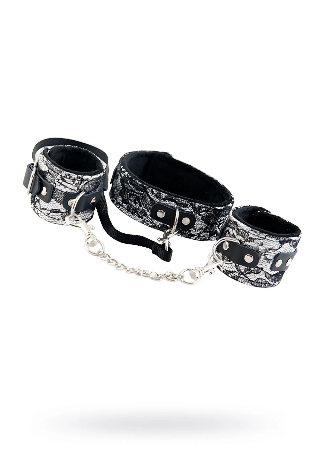 кружевной набор toyfa marcus (ошейник и наручники), серебряный в СПб