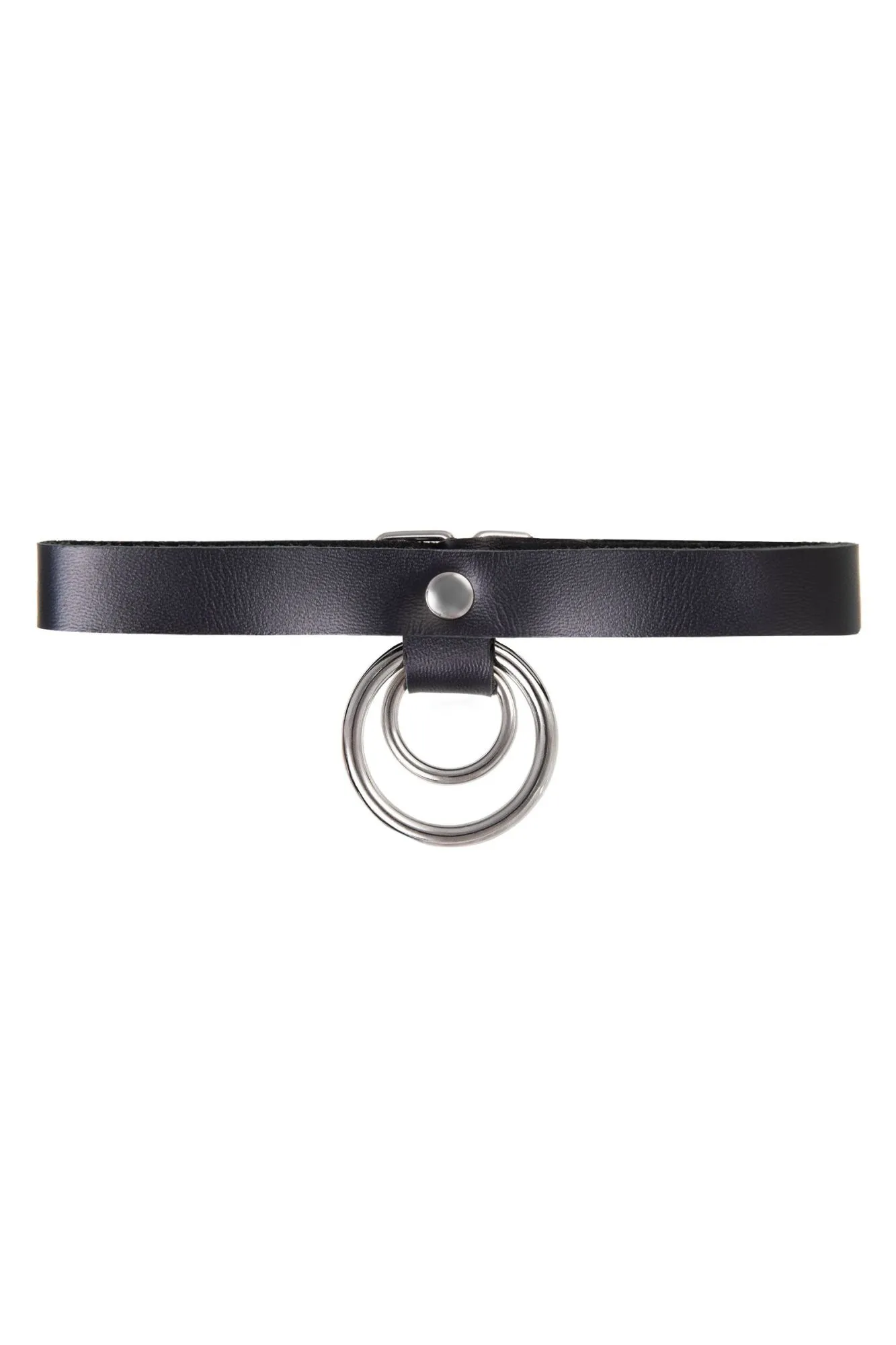 чокер-ошейник pecado bdsm, кольцо в кольце, натуральная кожа, чёрный в СПб