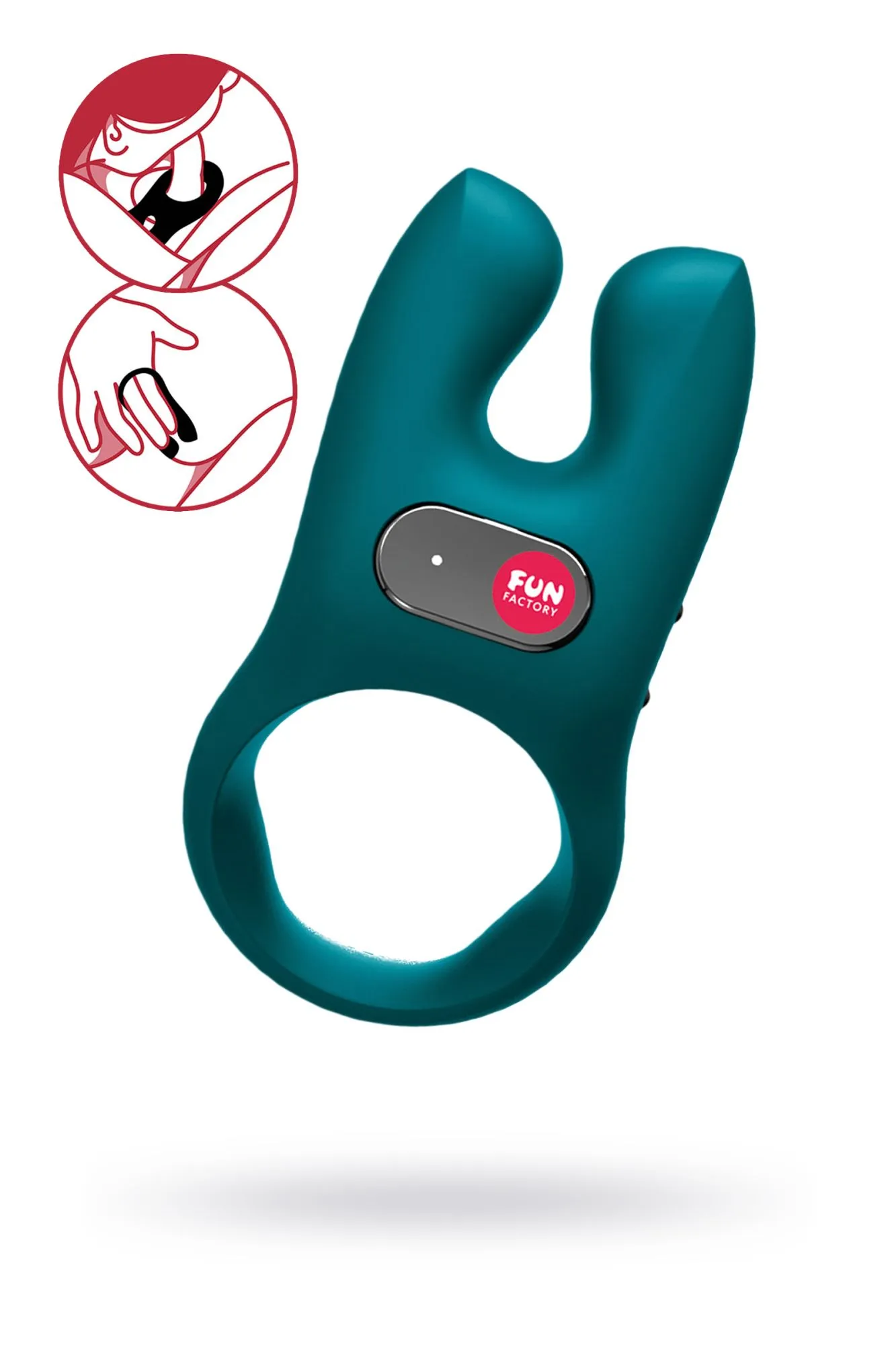 кольцо эрекционное fun factory nos с вибрацией, силикон, зелёное, 8 см в СПб