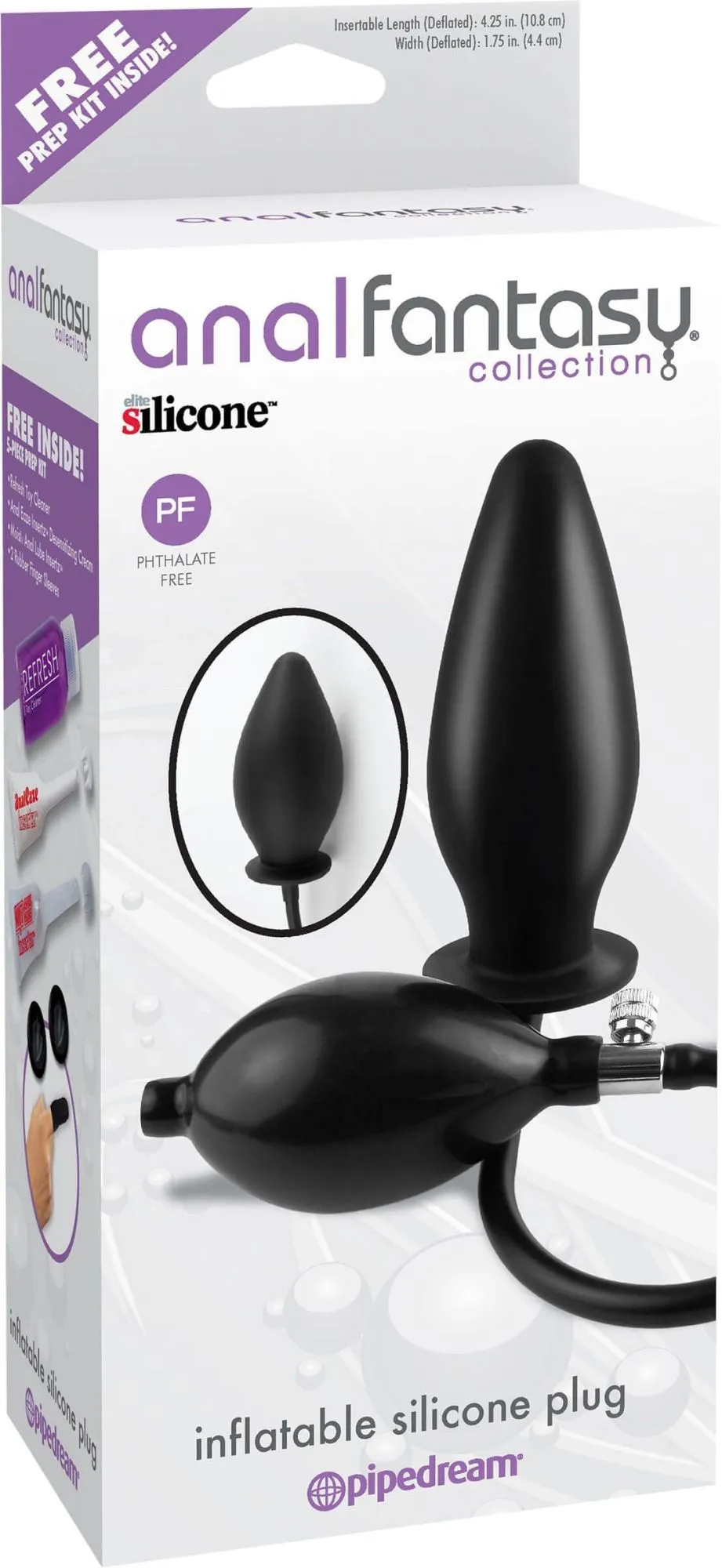 анальная пробка pipedream inflatable silicone plug, с грушей в СПб