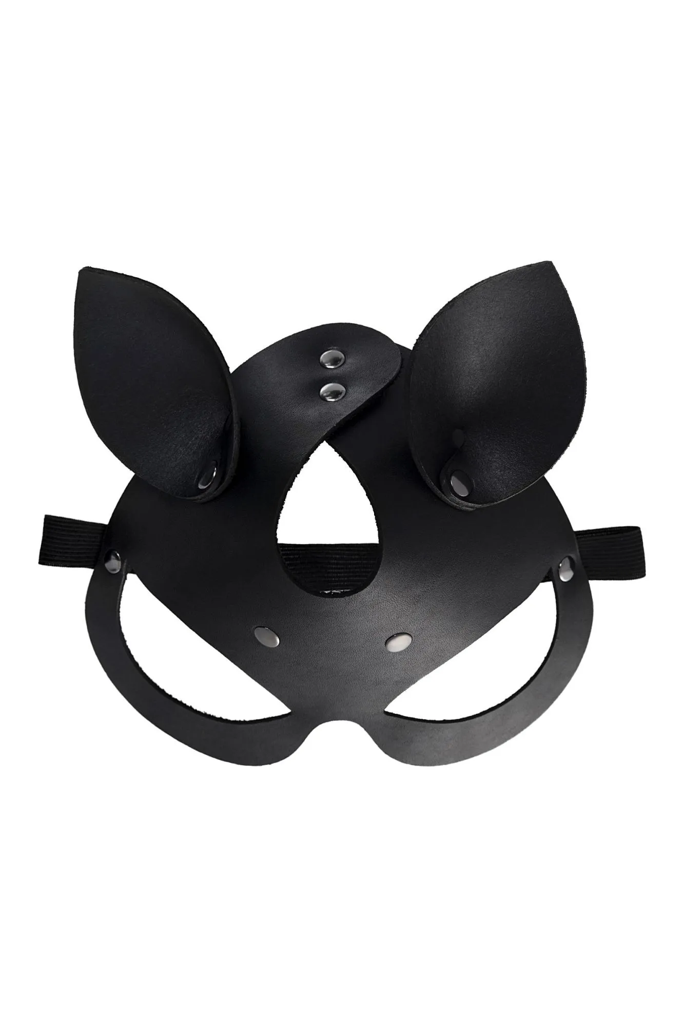 маска pecado bdsm, с ушками кошки, натуральная кожа, черный в СПб