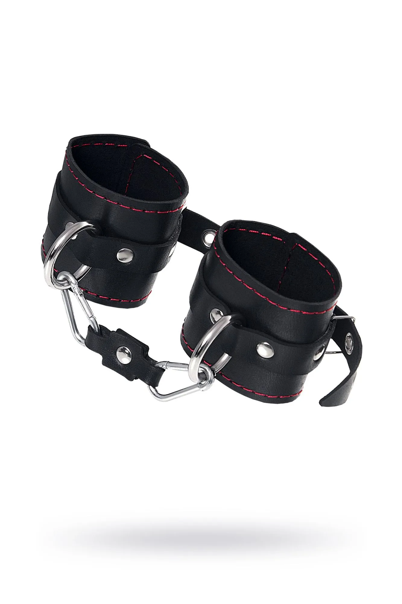 наручники pecado bdsm, однослойные с контрастной строчкой, натуральная кожа, черные в СПб