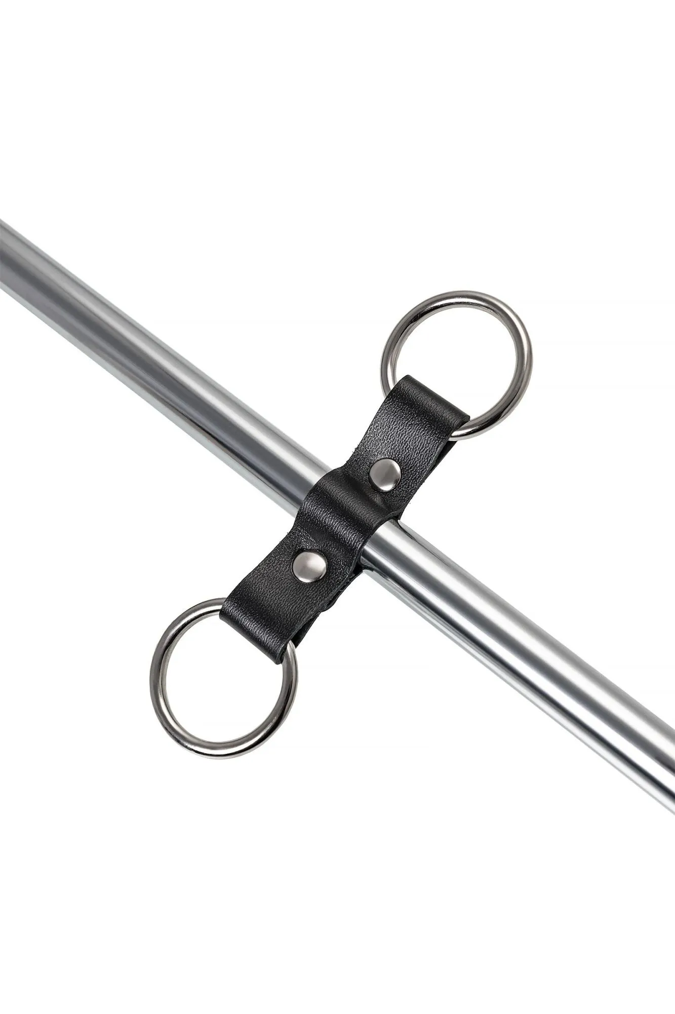 распорка большая для фиксации pecado bdsm, металлическая с карабинами, наконечники-натуральная кожа в СПб