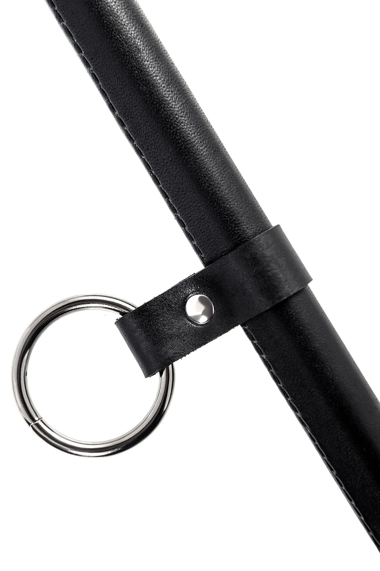 распорка маленькая для фиксации pecado bdsm, с кольцом, натуральная кожа и дерево, черная в СПб