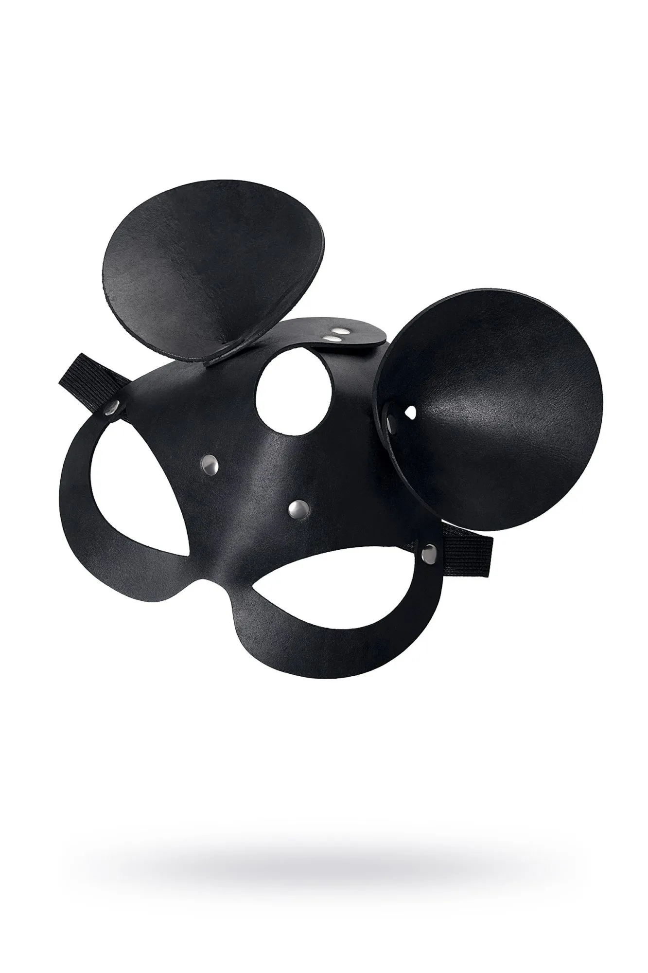 маска pecado bdsm, с ушками мышки, натуральная кожа, черный в СПб