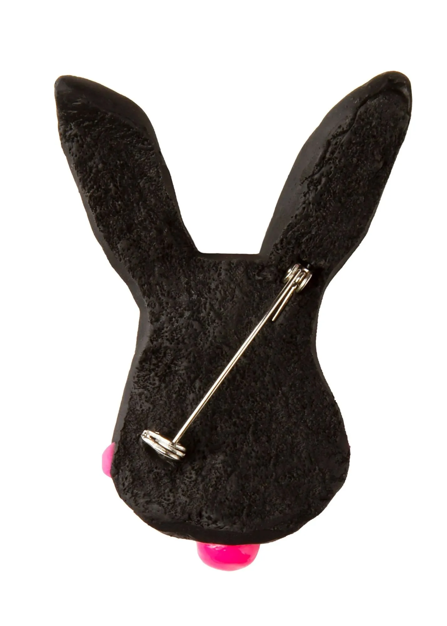 брошь черный кролик с розовым кляпом на булавке в СПб