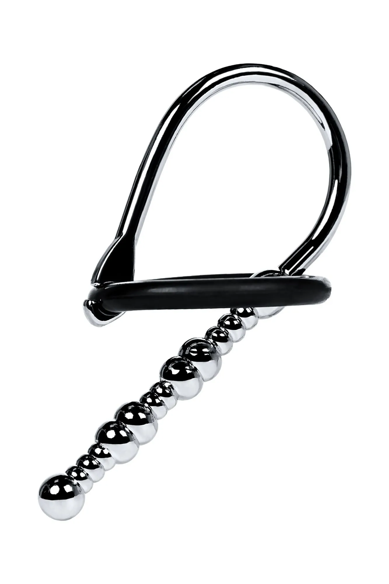 уретральный плаг-бусины toyfa metal  с мягким фиксириющим кольцом, серебряный, 5 см в СПб