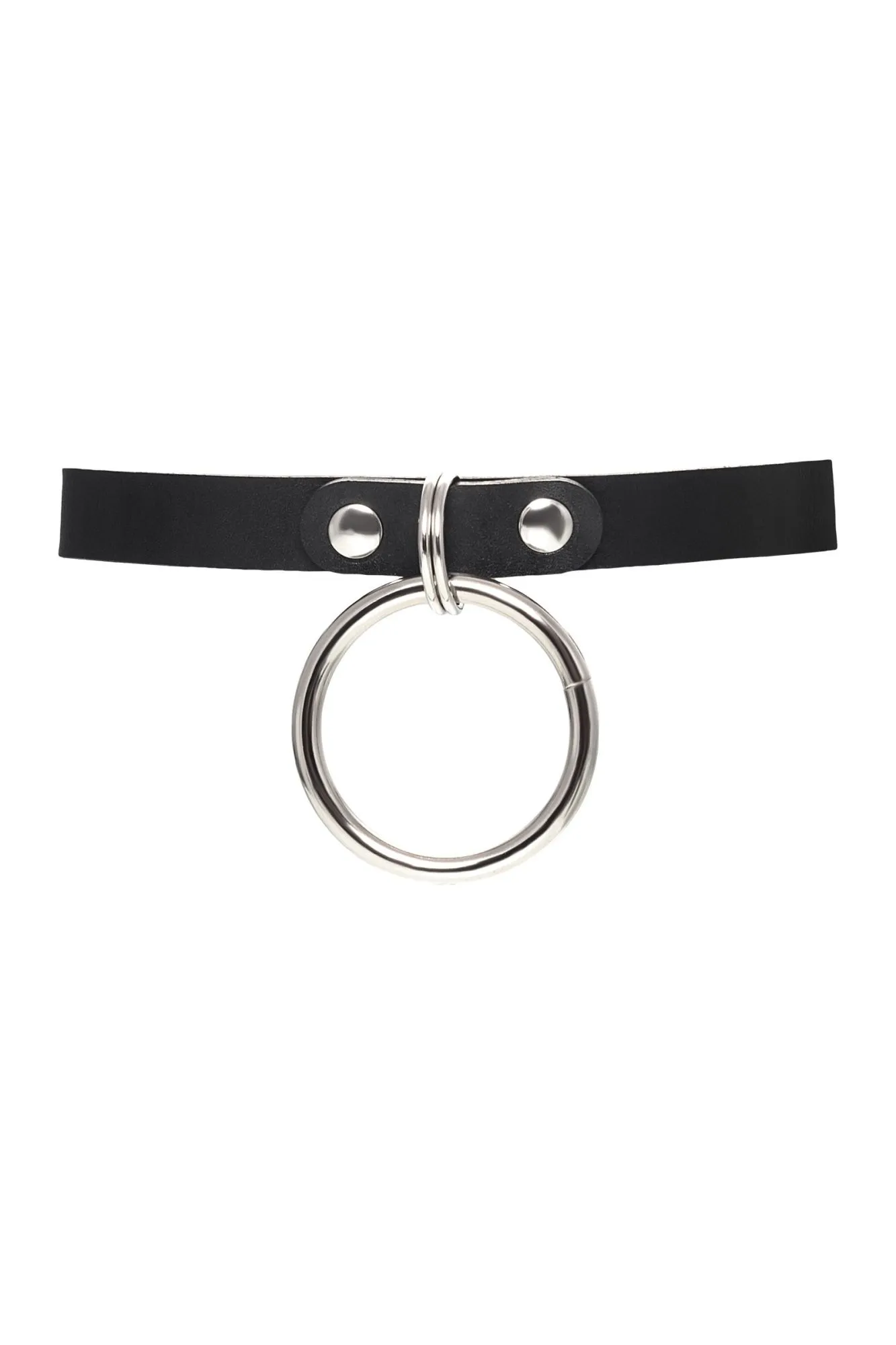 чокер pecado bdsm, с круглым кольцом, модель 2, натуральная кожа, чёрный в СПб