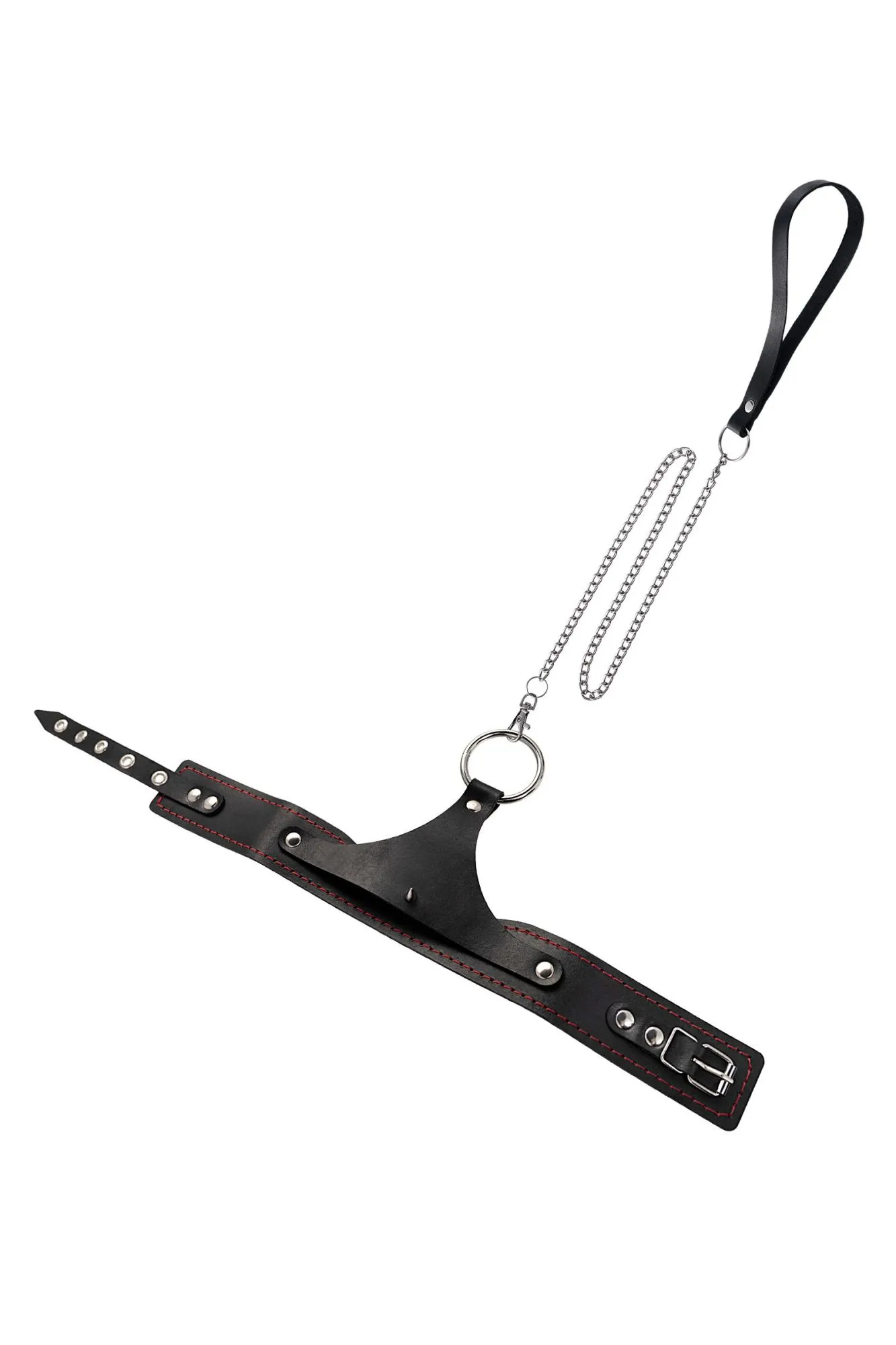 ошейник pecado bdsm, с контрастной строчкой, натуральная кожа, чёрный в СПб