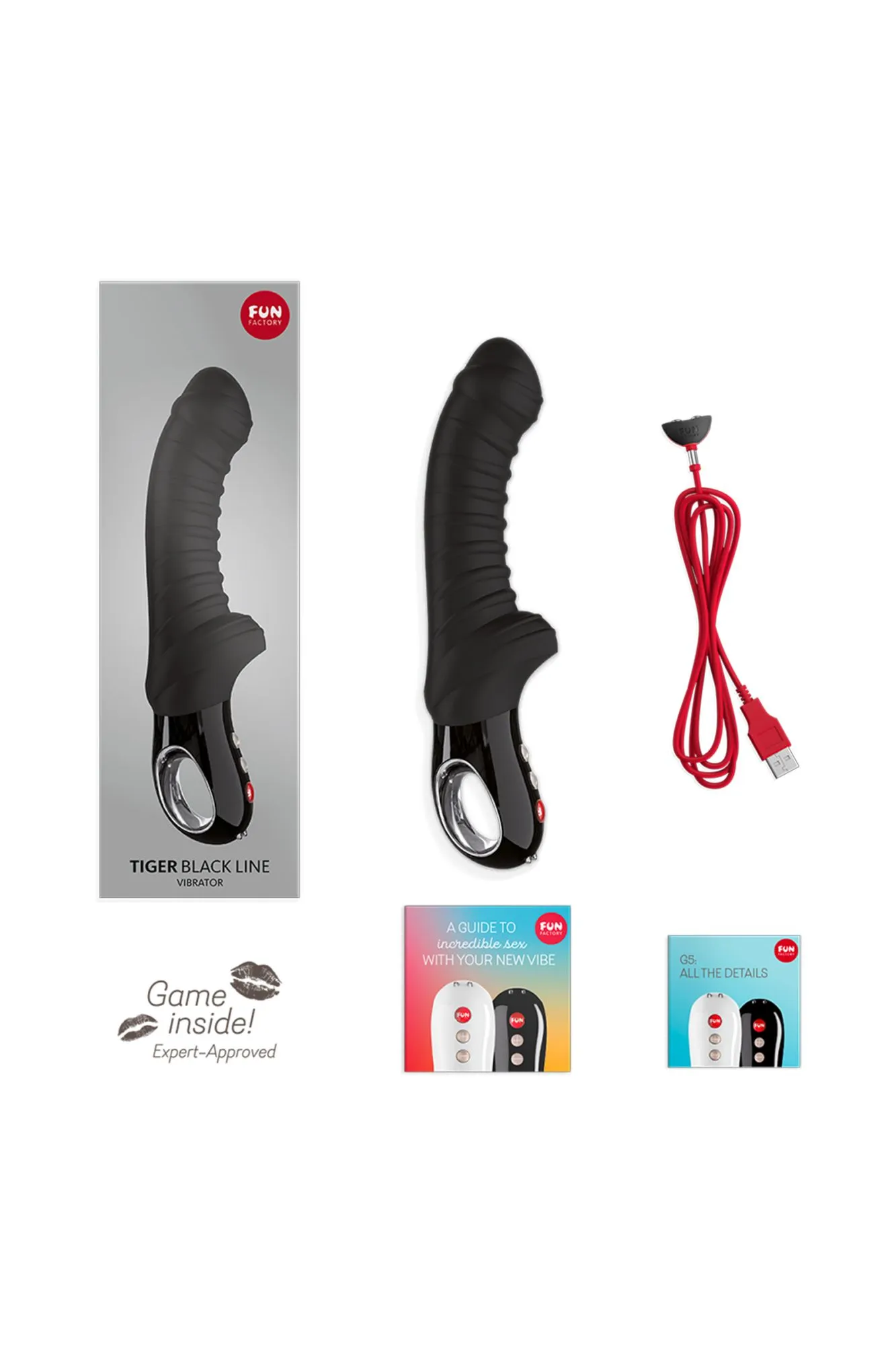 вибратор fun factory tiger, силикон, черный, 23 см в СПб