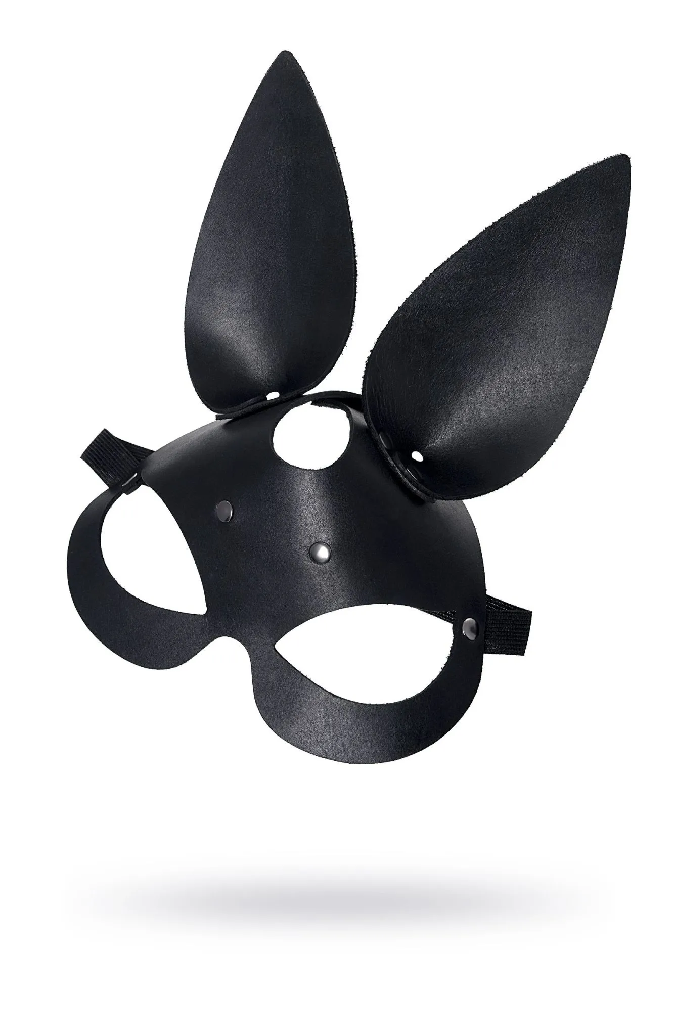 маска pecado bdsm, с ушками зайки, натуральная кожа, черный в СПб