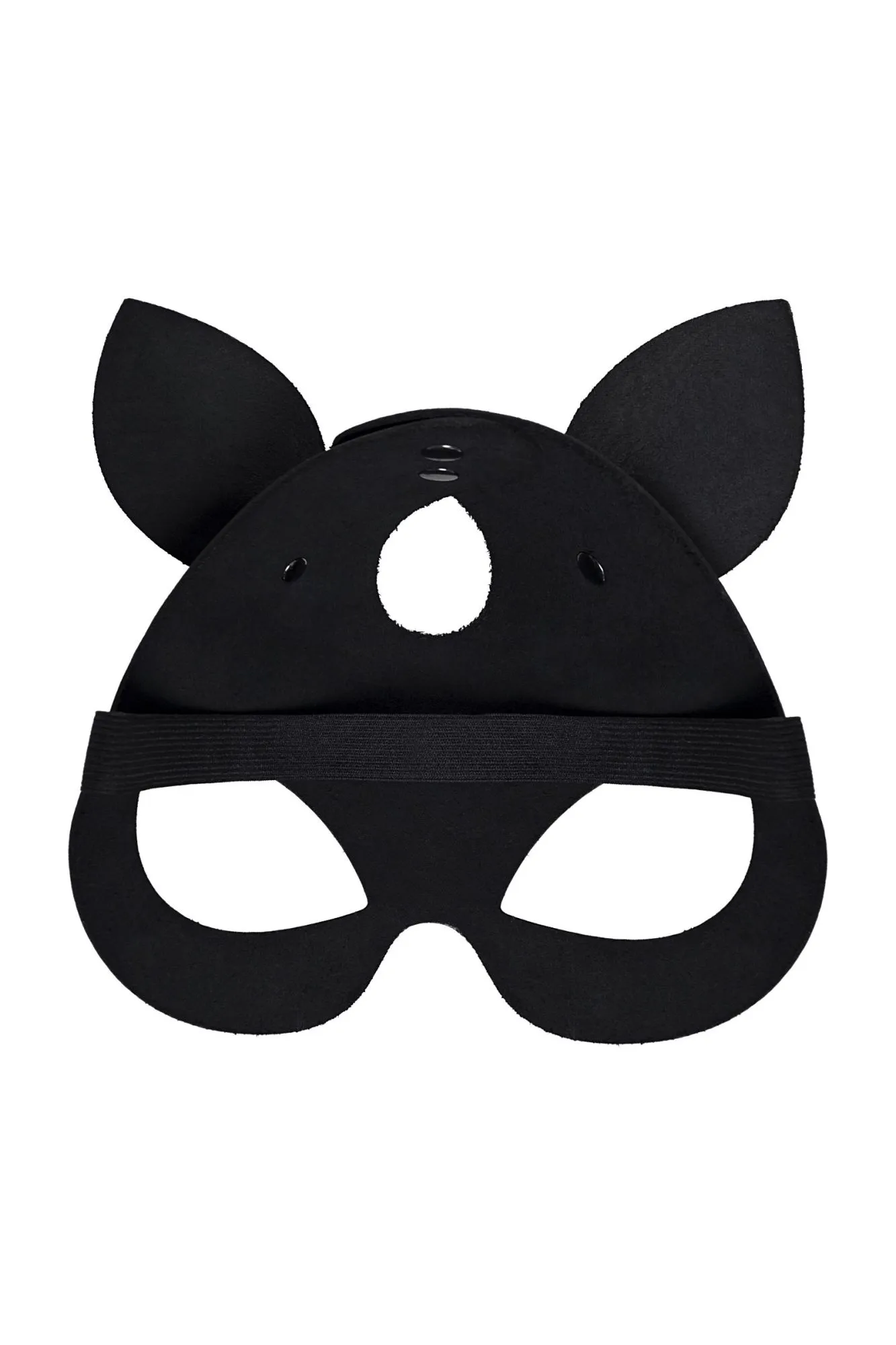 маска pecado bdsm, с ушками кошки, натуральная кожа, черный в СПб