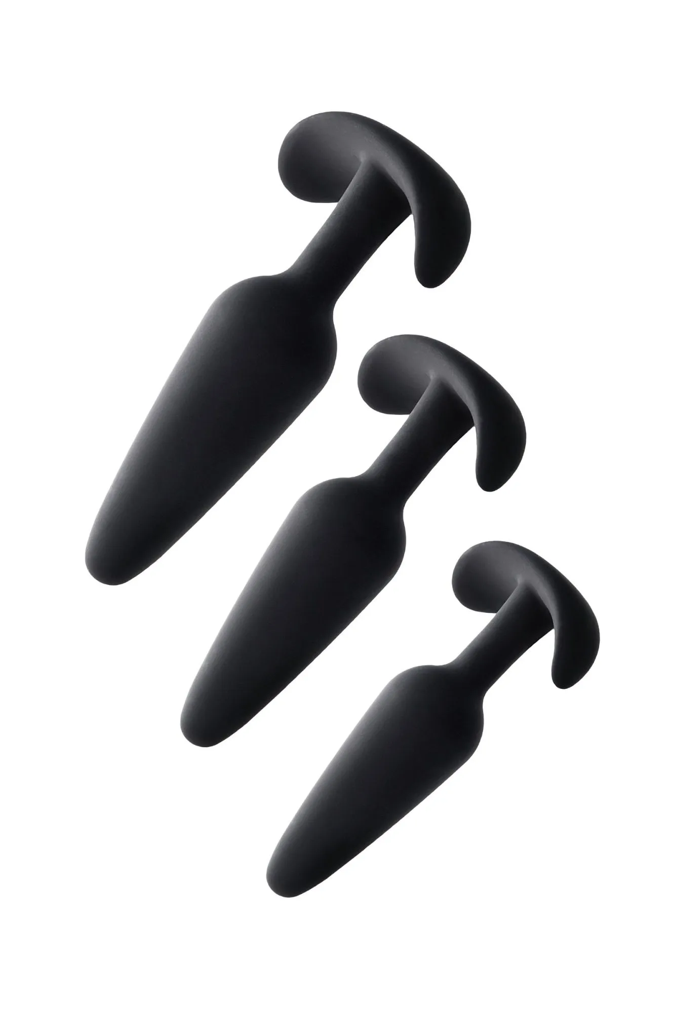 набор анальных втулок toyfa popo pleasure eridani, силикон, черный, 3 шт. в СПб