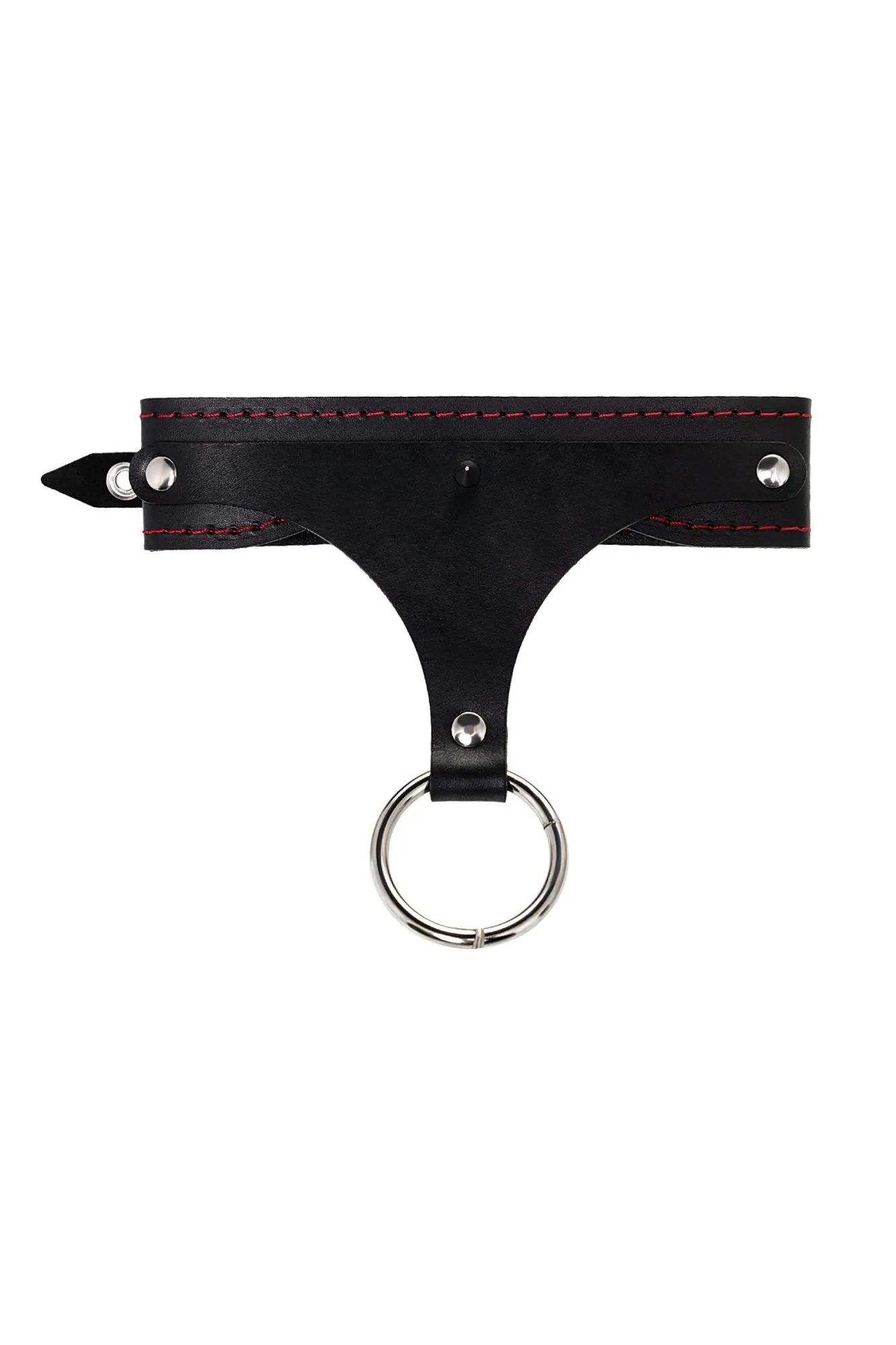 ошейник pecado bdsm, с контрастной строчкой, натуральная кожа, чёрный в СПб