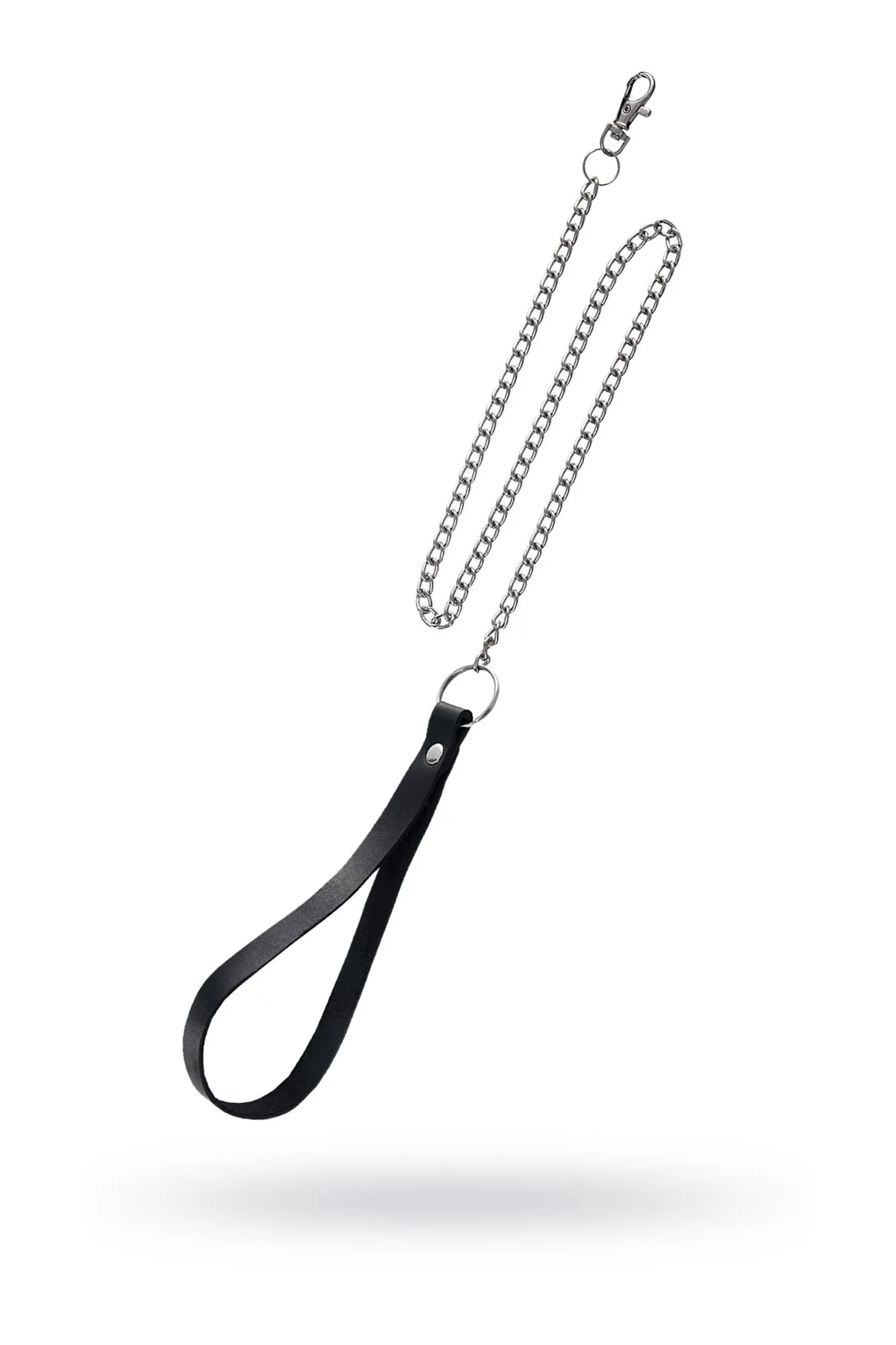 поводок pecado bdsm, с карабином для ошейника, натуральная кожа, черный в СПб