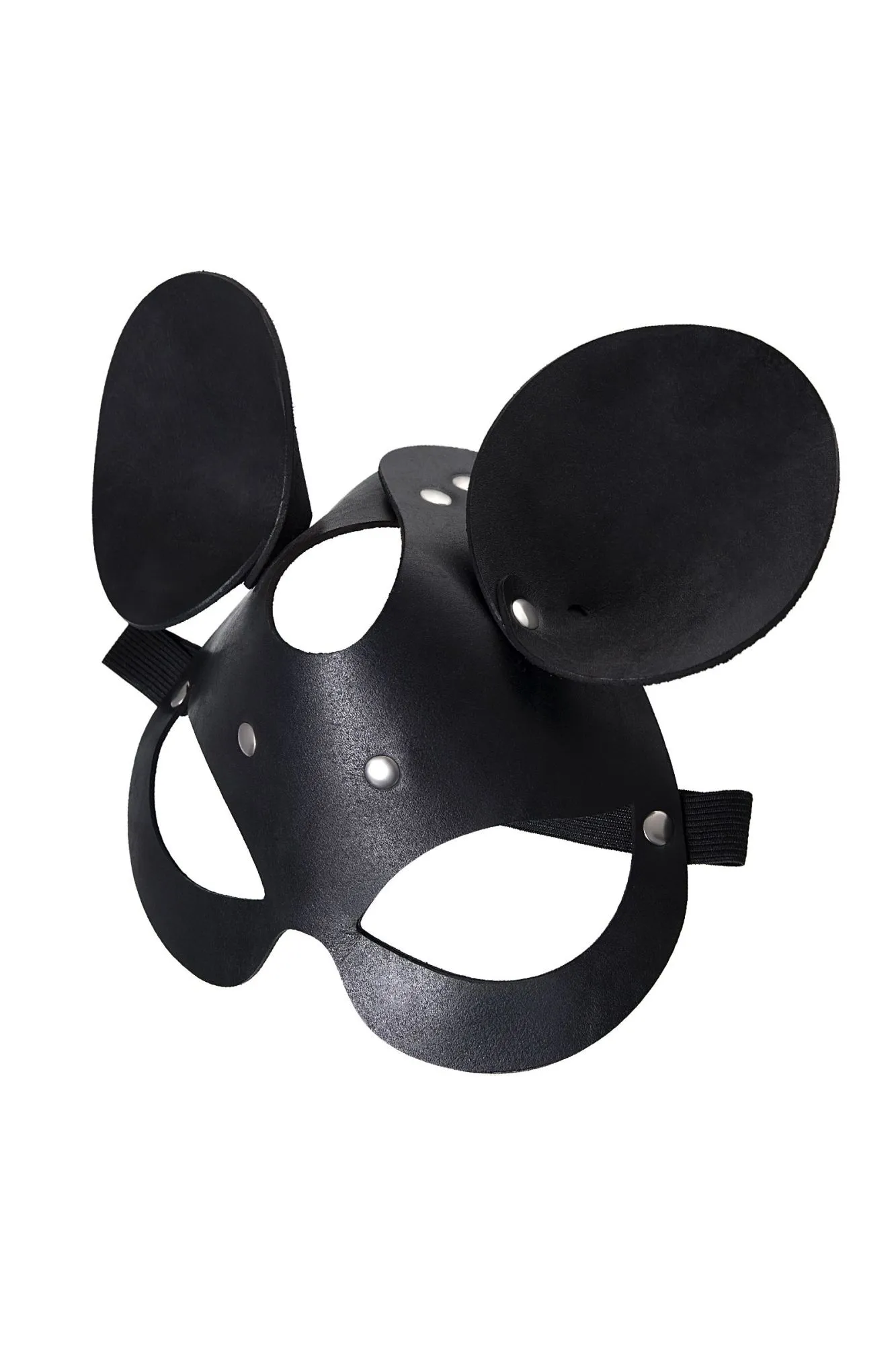 маска pecado bdsm, с ушками мышки, натуральная кожа, черный в СПб