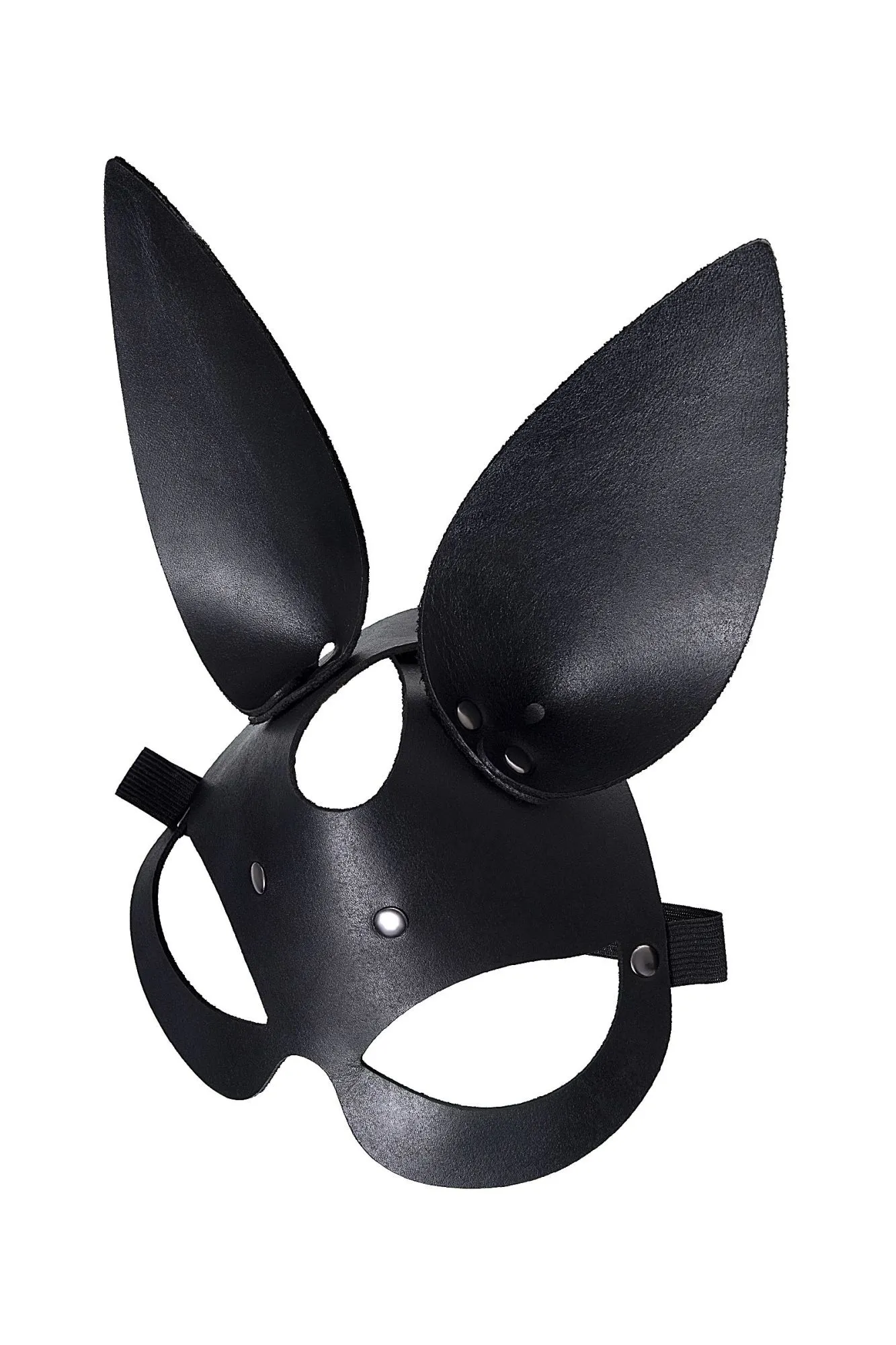 маска pecado bdsm, с ушками зайки, натуральная кожа, черный в СПб