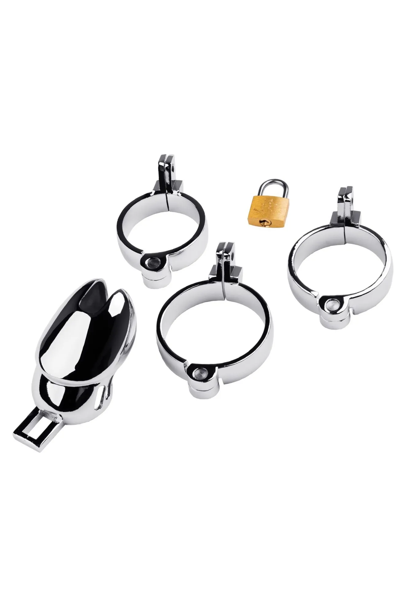 пояс верности мужской toyfa metal на головку, серебряный в СПб