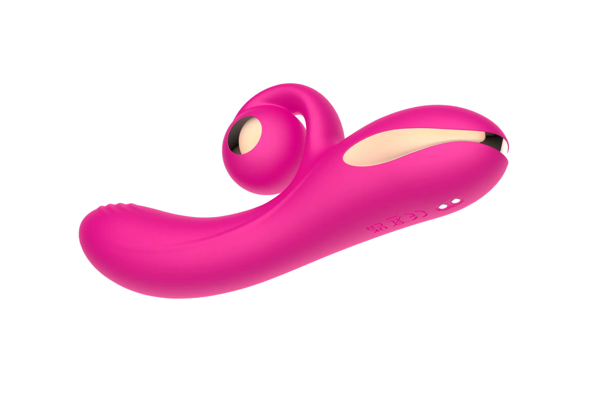 силиконовый вибратор-кролик с функцией вращения sw3052-hot-pink в СПб