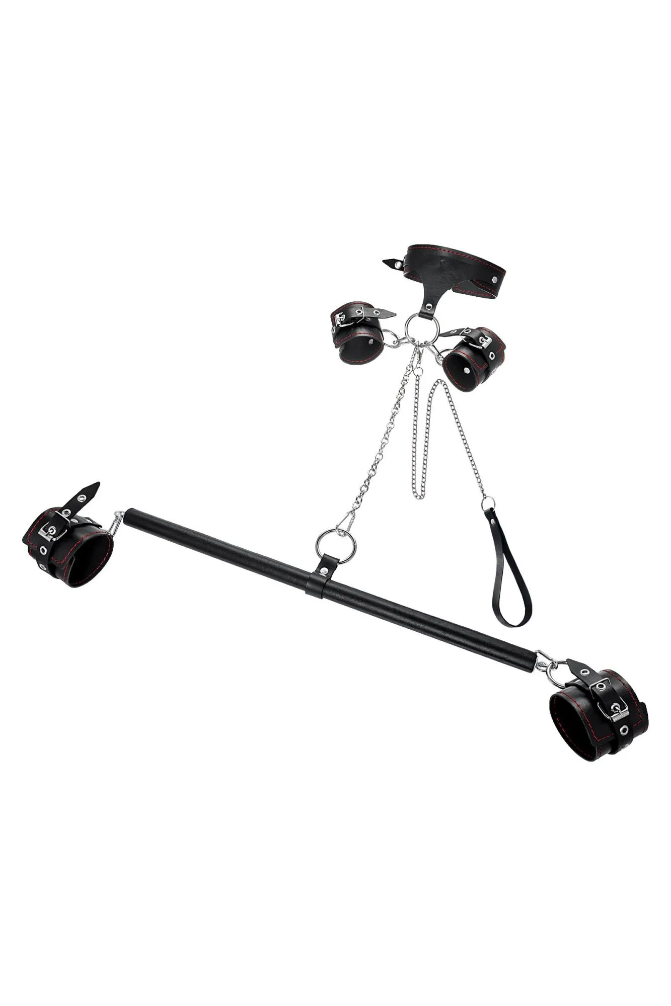 бондажный набор pecado bdsm, 3 точки фиксации, большая распорка, оковы, наручники, ошейник с кольцом в СПб