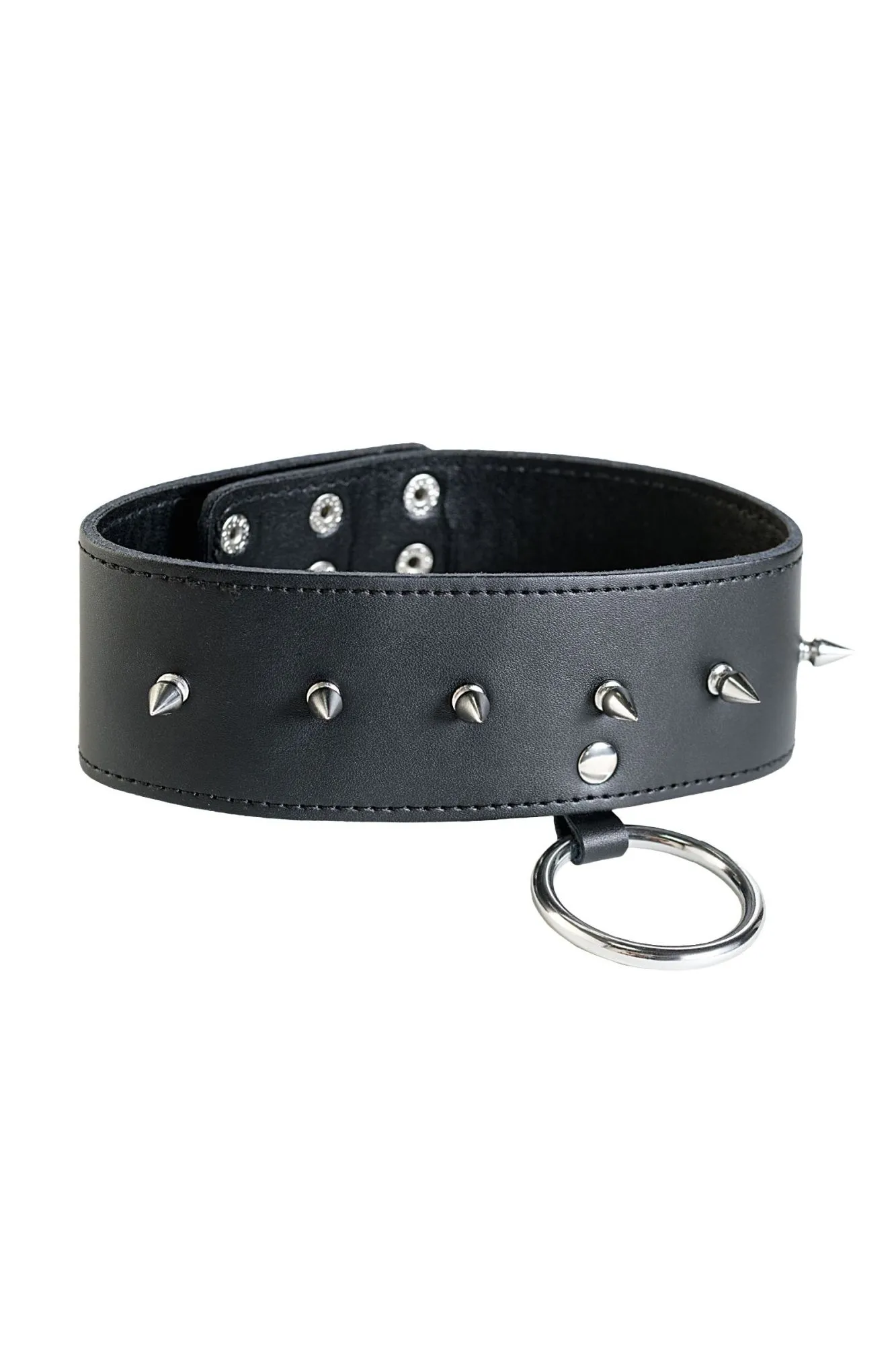 ошейник toyfa theatre кожаный с шипами, черный в СПб