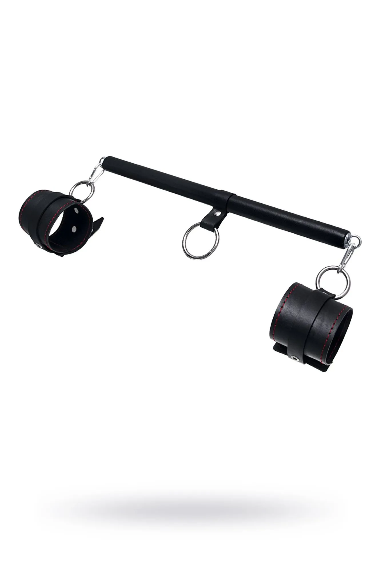 бондажный набор pecado bdsm, 3 точки фиксации, распорка, наручники, натуральная кожа, черный в СПб