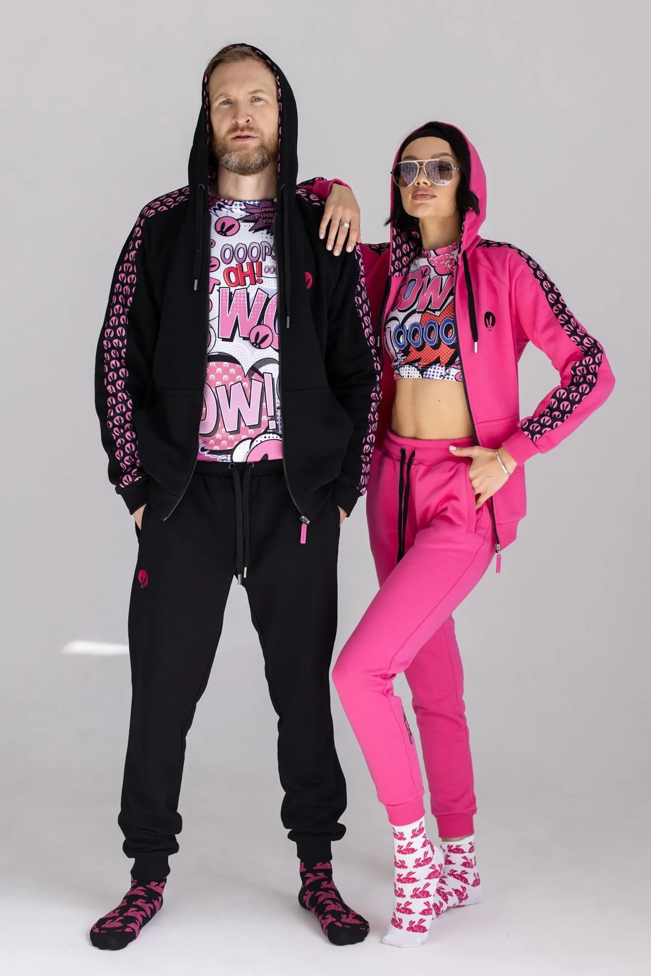 Костюм PinkRabbit из хлопкового футера, фуксия