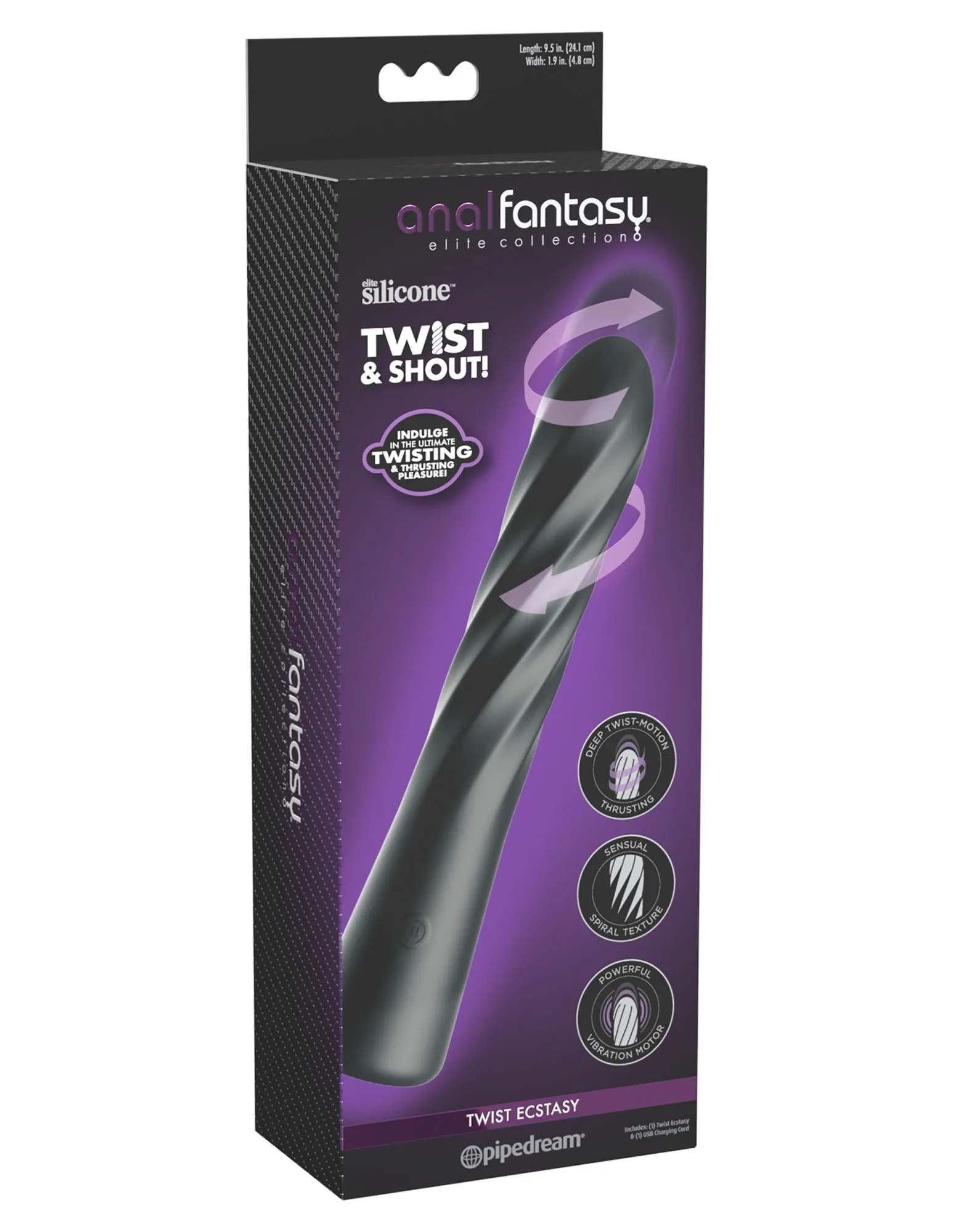 анальный вибростимулятор с вращением и фрикциями twist ecstasy 480023pd в СПб