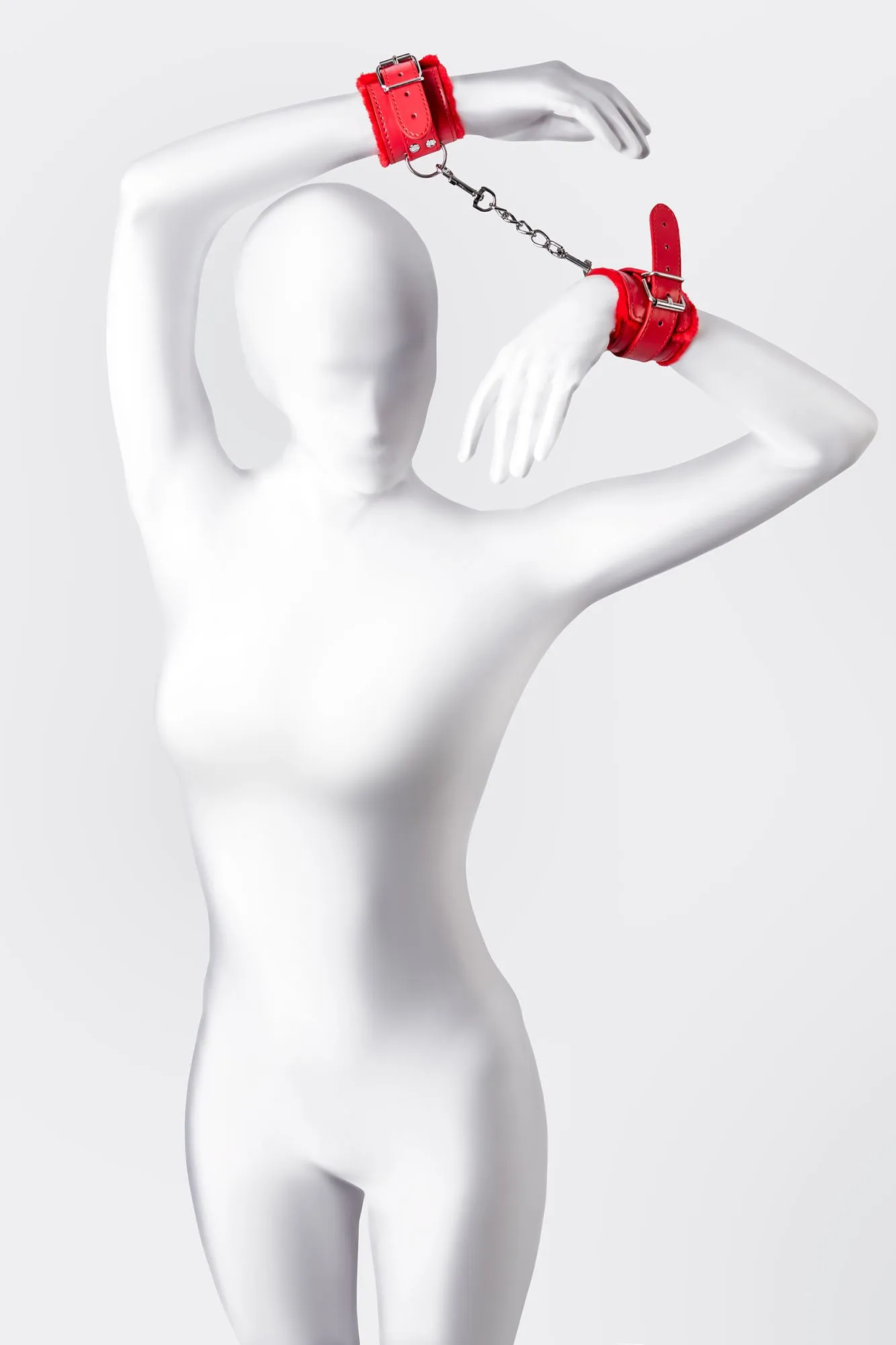 наручники anonymo #0105, pu кожа, красные, 27 см в СПб