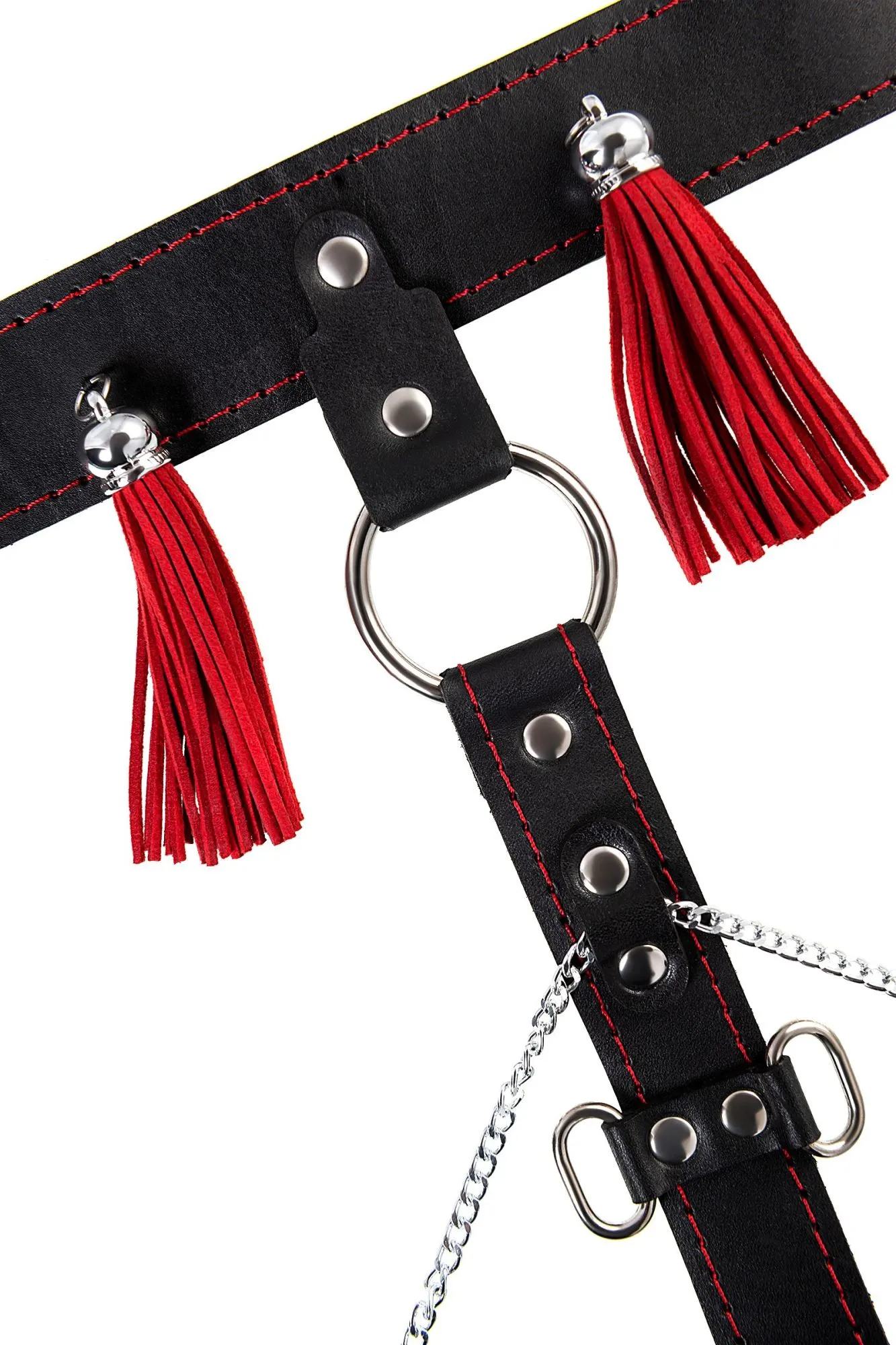 сбруя для фиксации шеи и рук pecado bdsm, с зажимами для сосков, натуральная кожа, черная в СПб