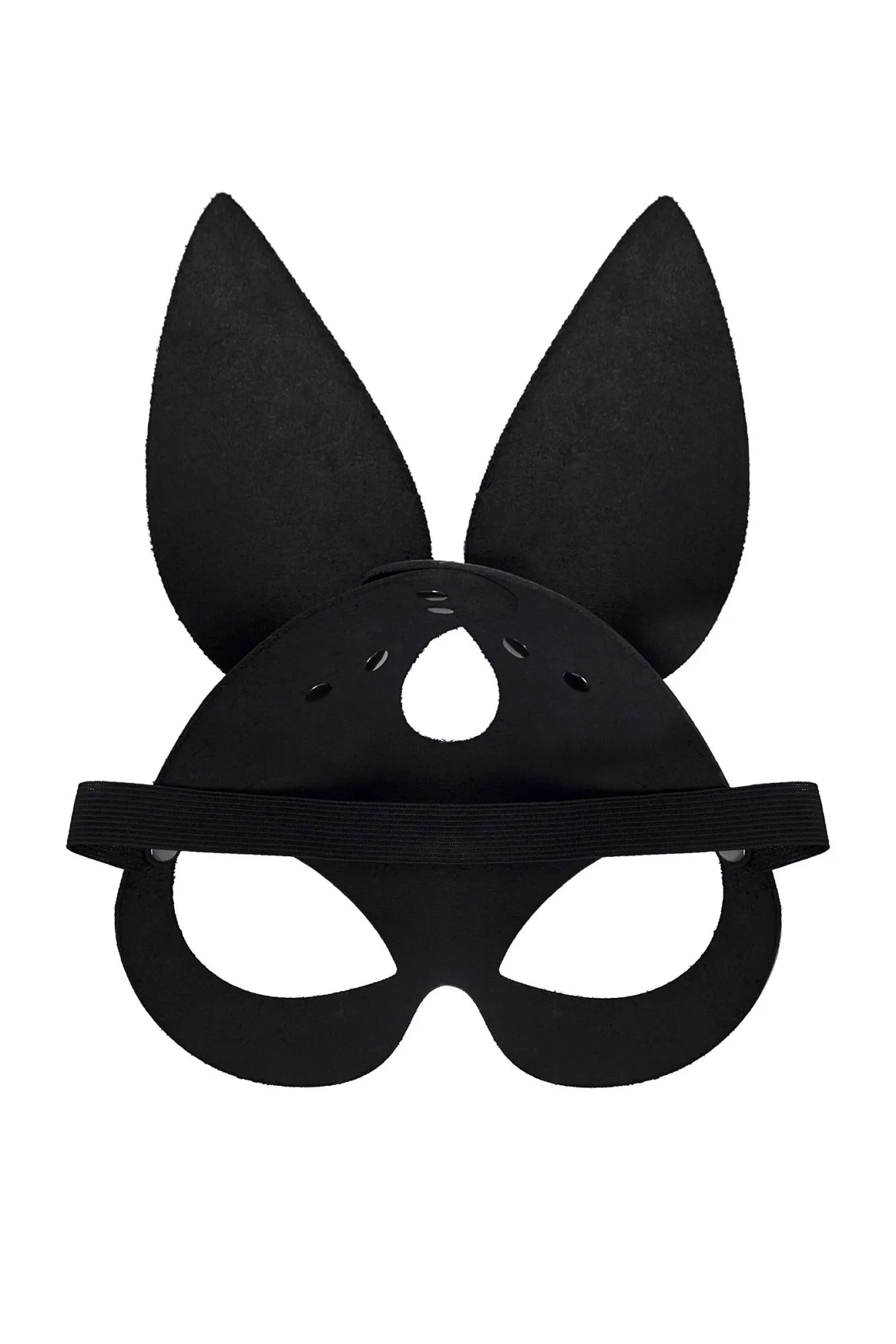 маска pecado bdsm, с ушками зайки, натуральная кожа, черный в СПб