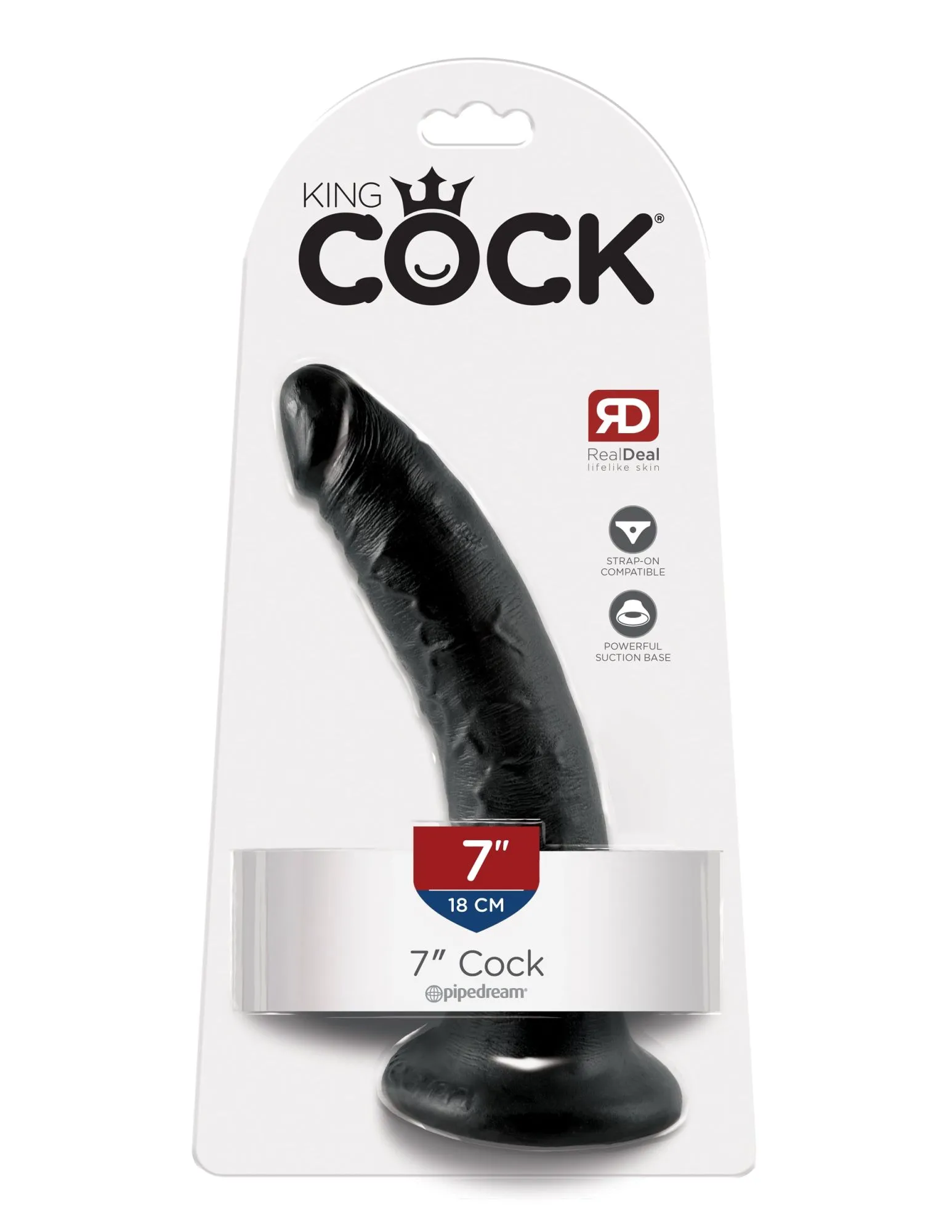 фаллоимитатор king cock 7" cock - черный pipedream 550223pd в СПб