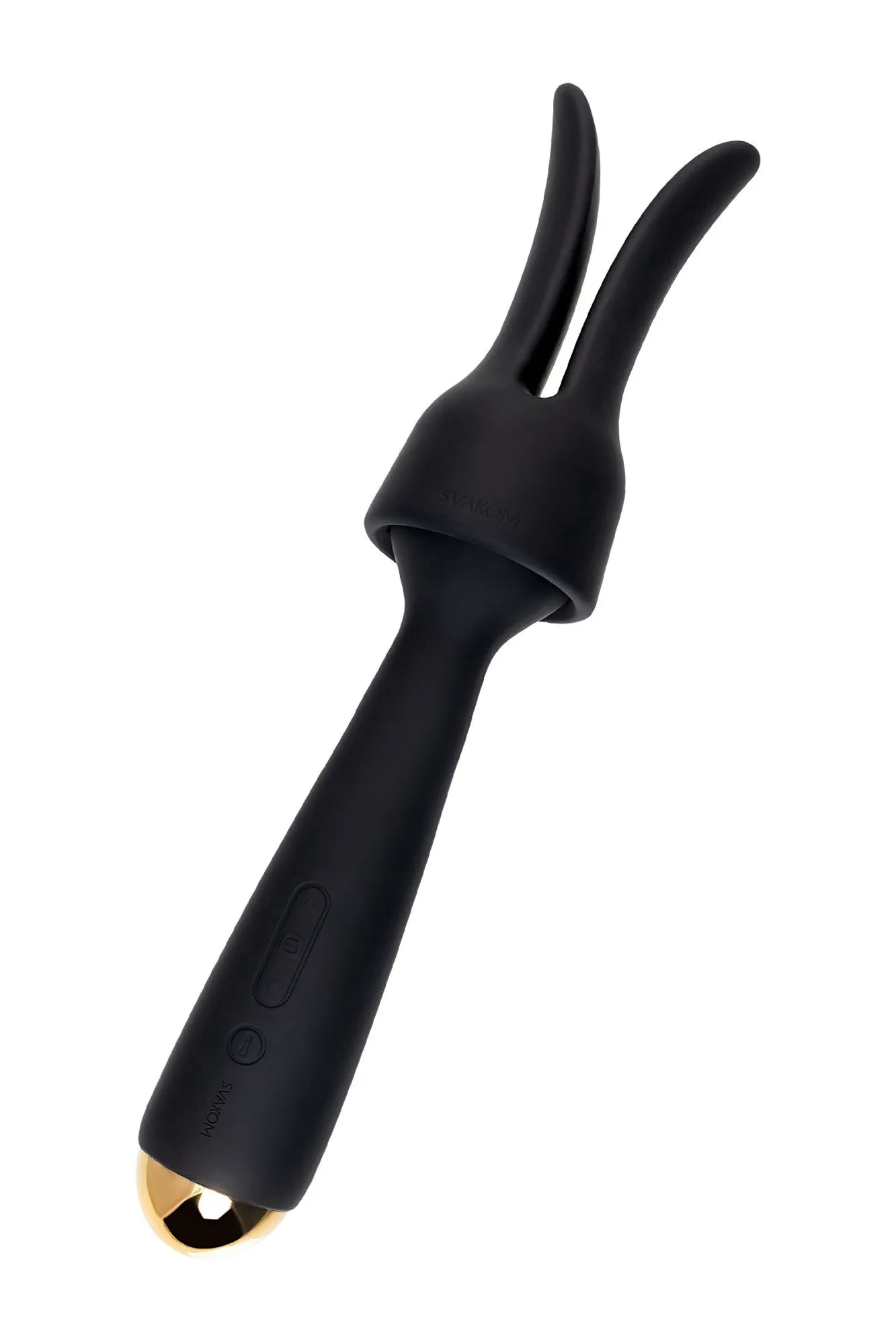 вибратор с насадкой svakom emma neo, силикон, черный, 21 см в СПб