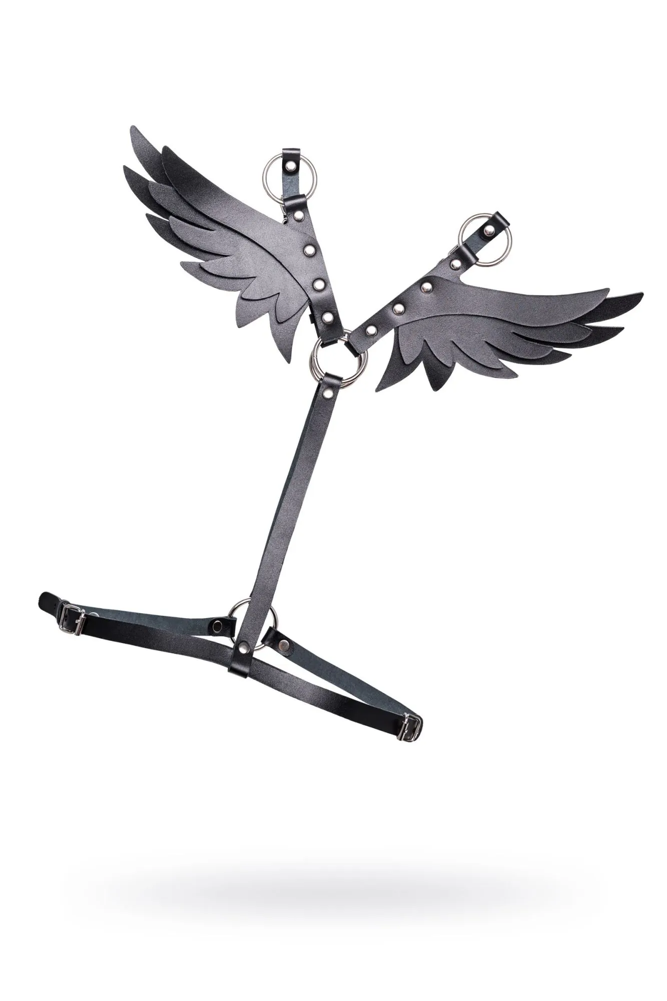 Эротическое портупея pecado bdsm, «крылья», натуральная кожа, черная в СПб