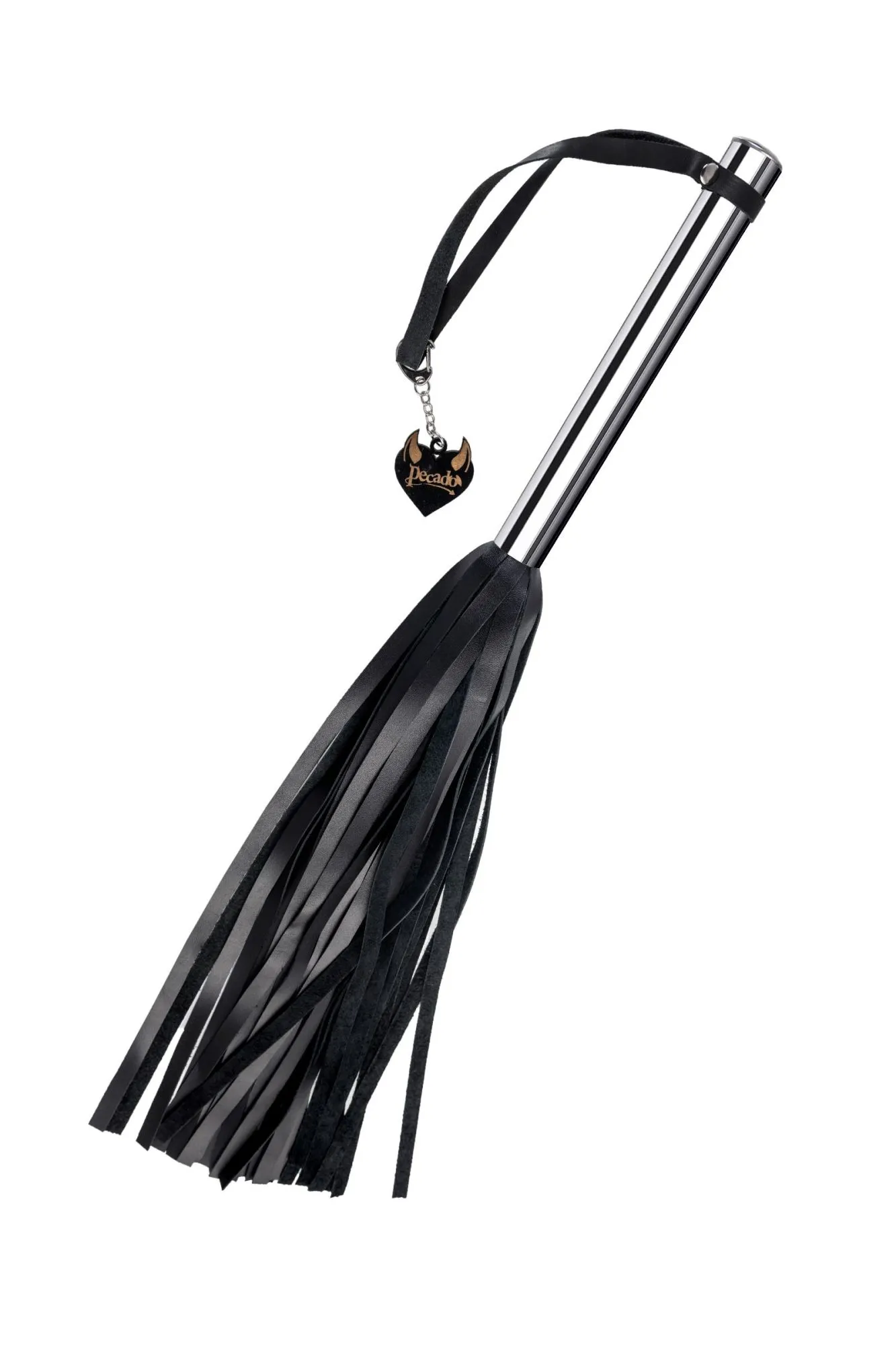плеть большая pecado bdsm, металлическая рукоять, чёрные хлысты, натуральная кожа в СПб
