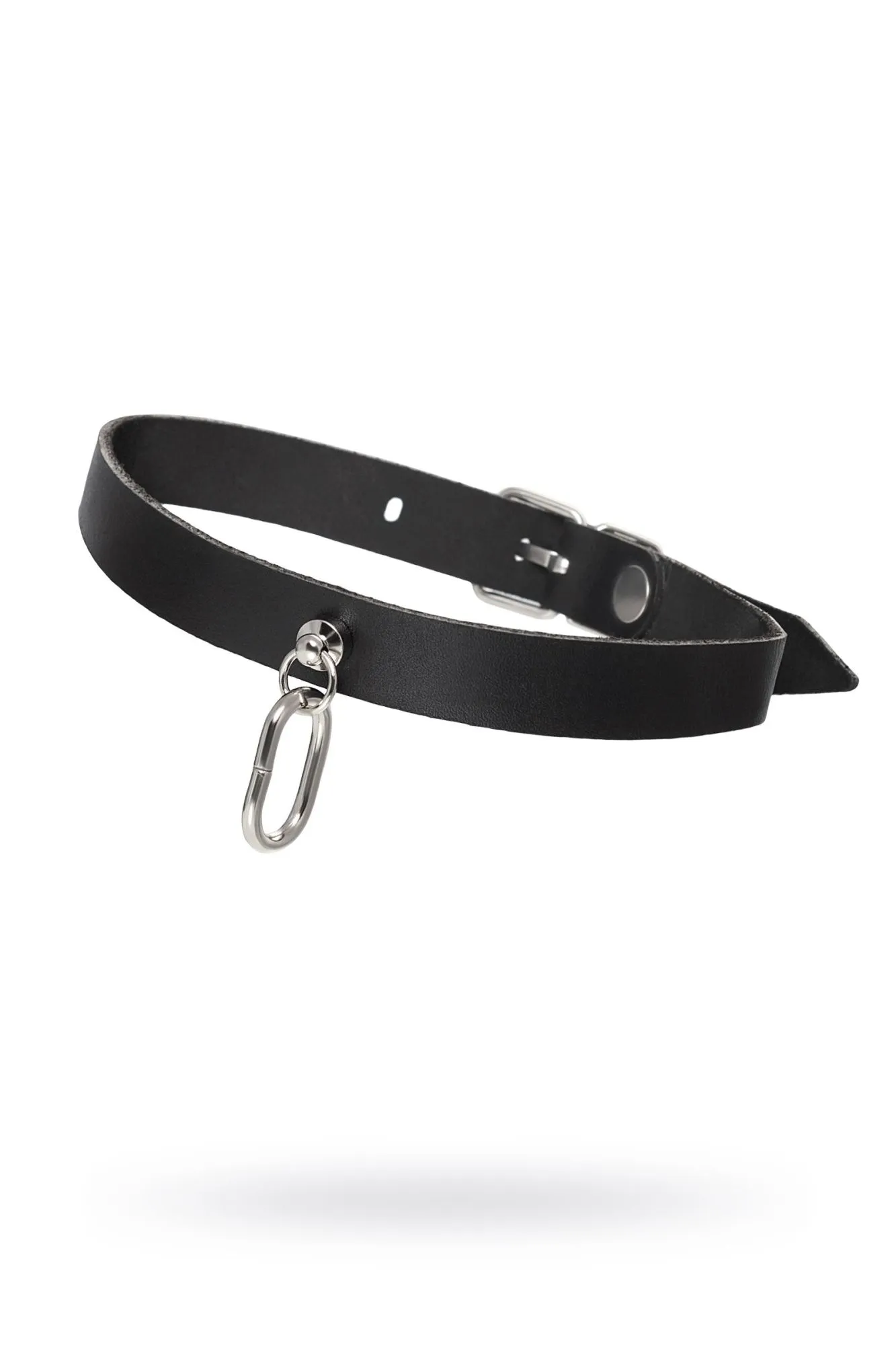 чокер pecado bdsm, с овальным кольцом, натуральная кожа, чёрный в СПб