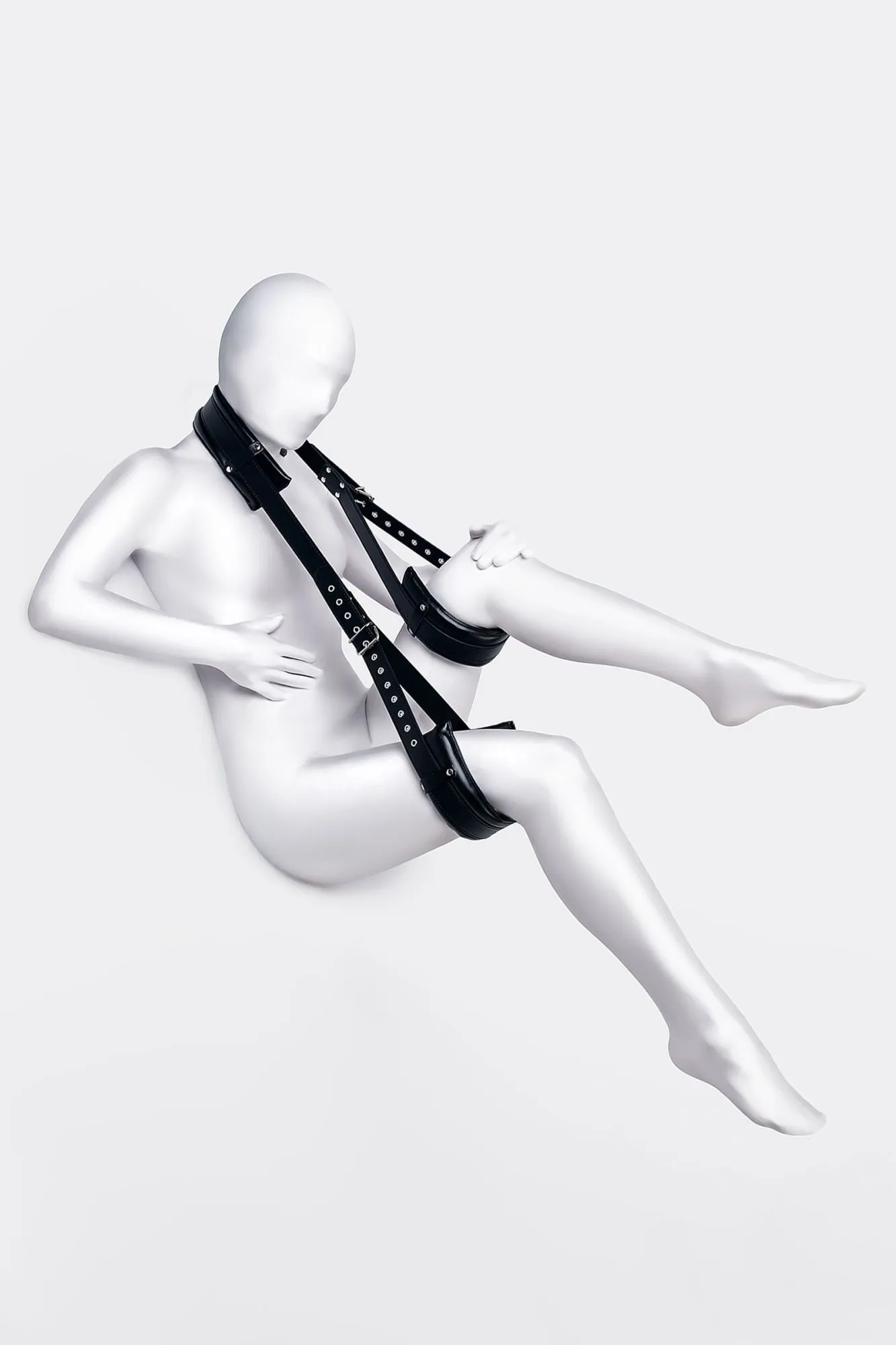 стропа фиксирующая anonymo, pu кожа, черная, 145 см в СПб