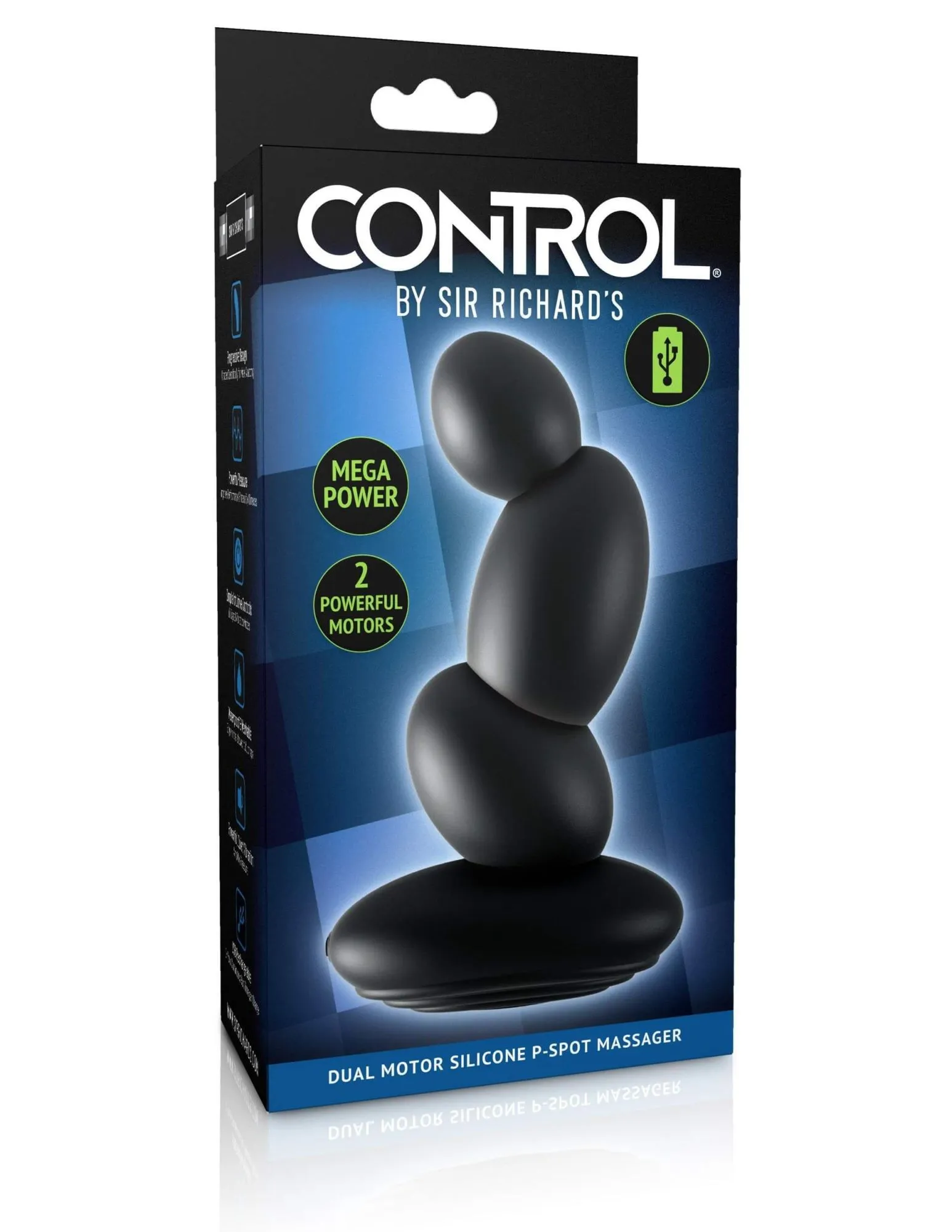 анальный массажер control by sir richards dual motor silicone pspot massager, чёрный в СПб