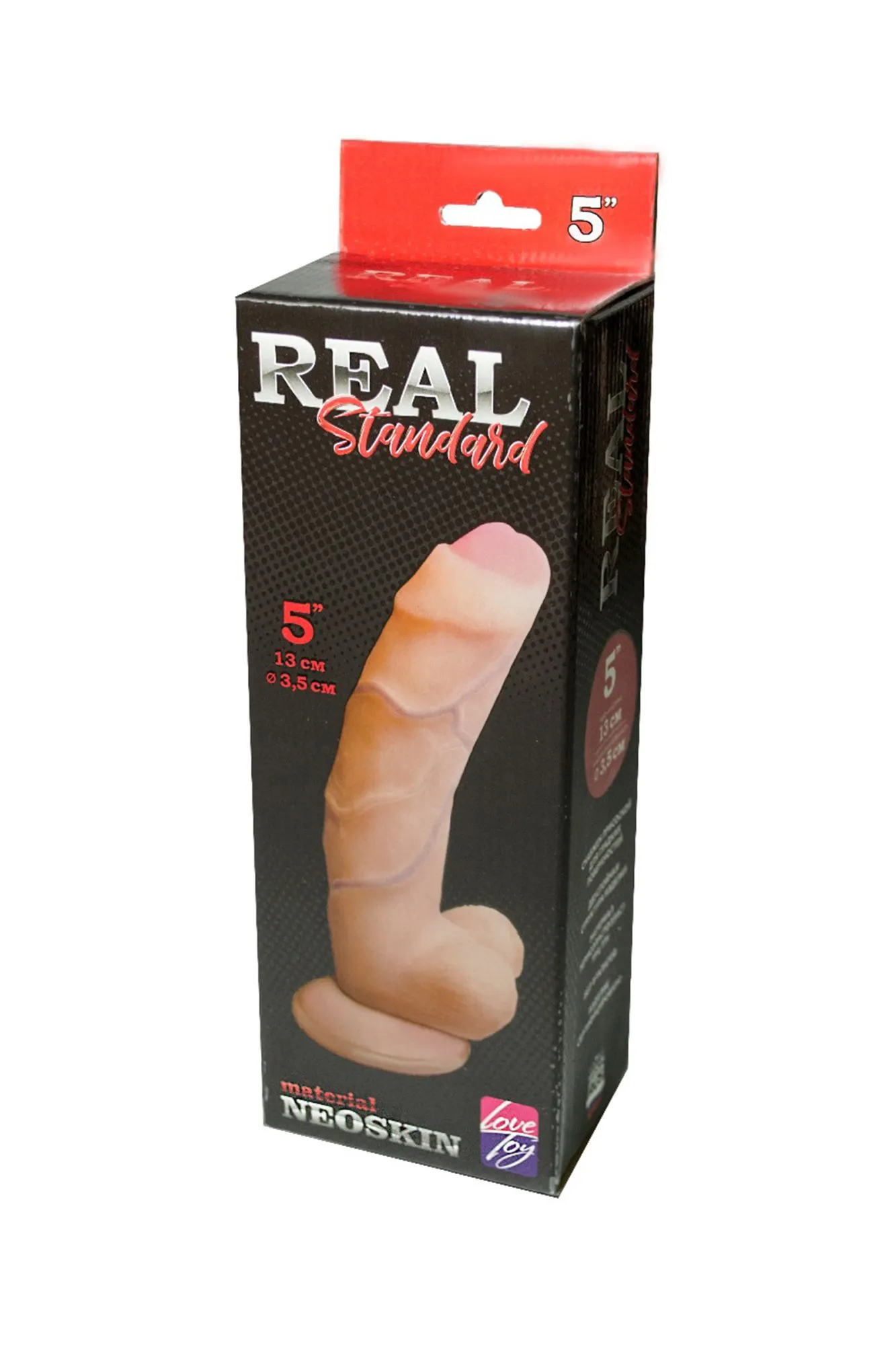 фаллоимитатор неоскин на присоске real standard  lovetoy, tpr, телесный, 18 см в СПб