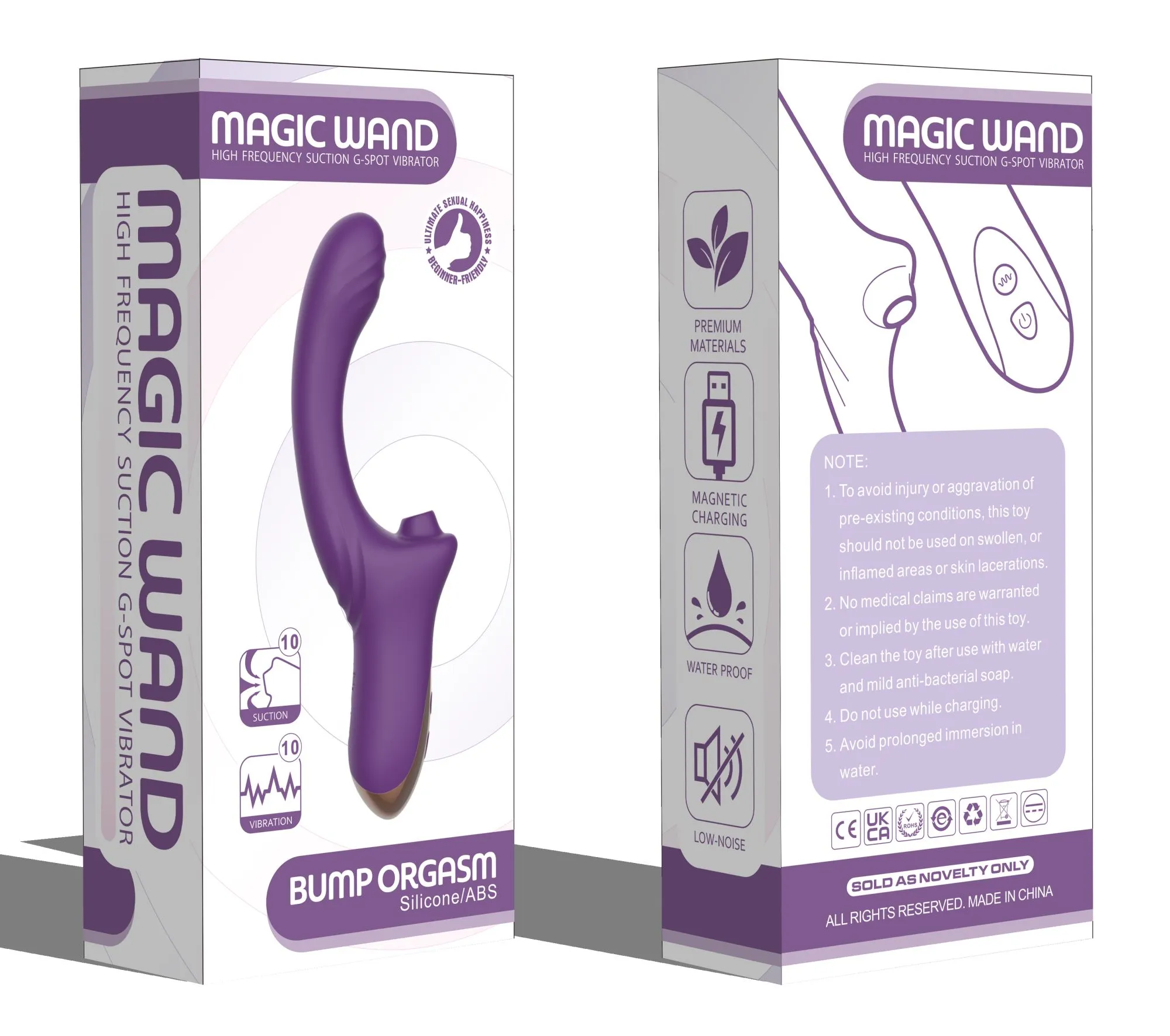 вагинально-клиторальный вибратор secwell sw3044-purple в СПб
