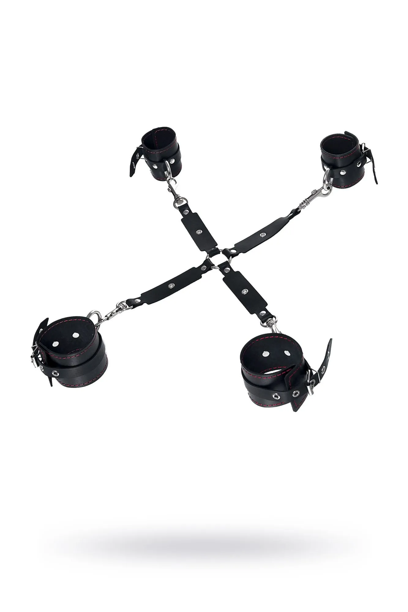бондажный набор pecado bdsm, сцепка, наручники, оковы, натуральная кожа, черный в СПб