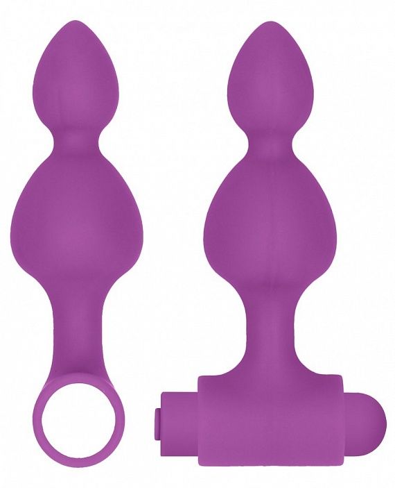 набор анальных стимуляторов shots media usb-rechargeable anal set, фиолетовый в СПб