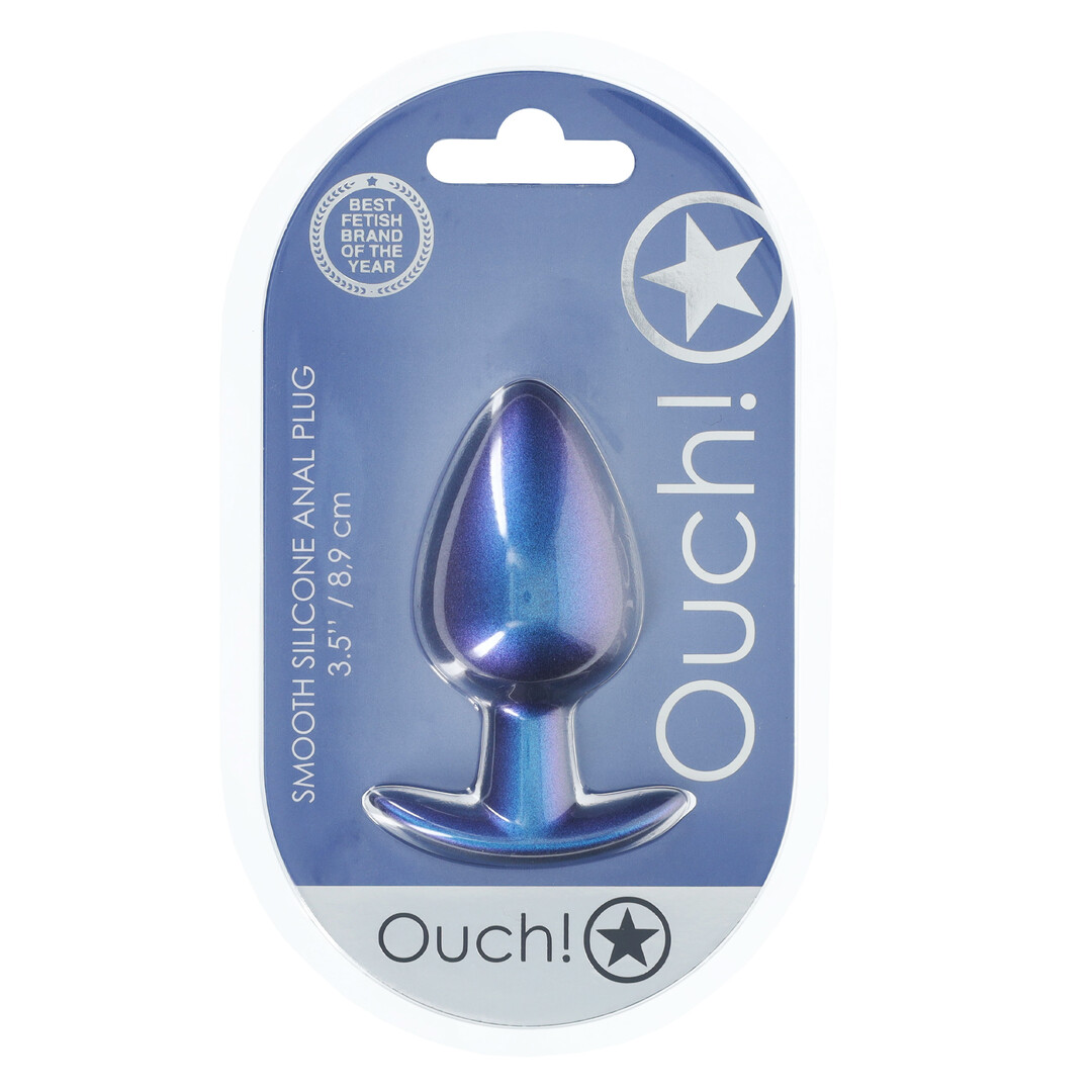 Анальная пробка из силикона L - Metallic Blu