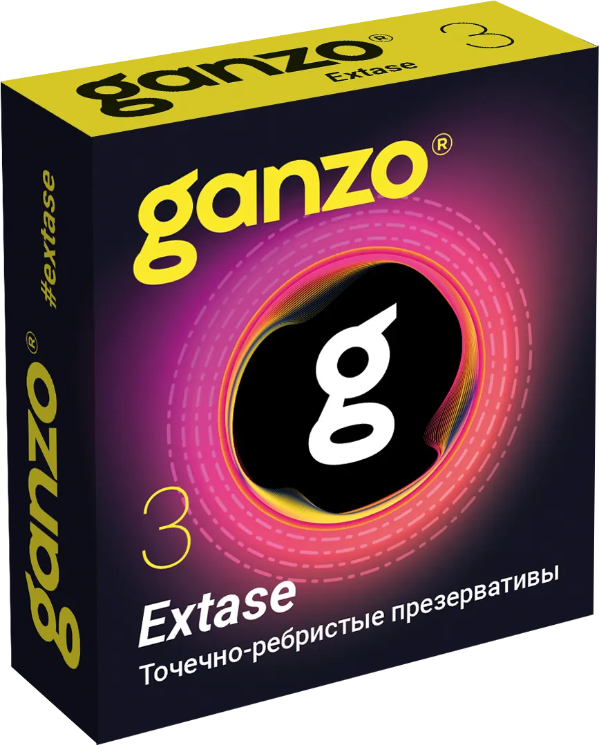 Презервативы точечно-ребристые Ganzo Extase, 3 шт