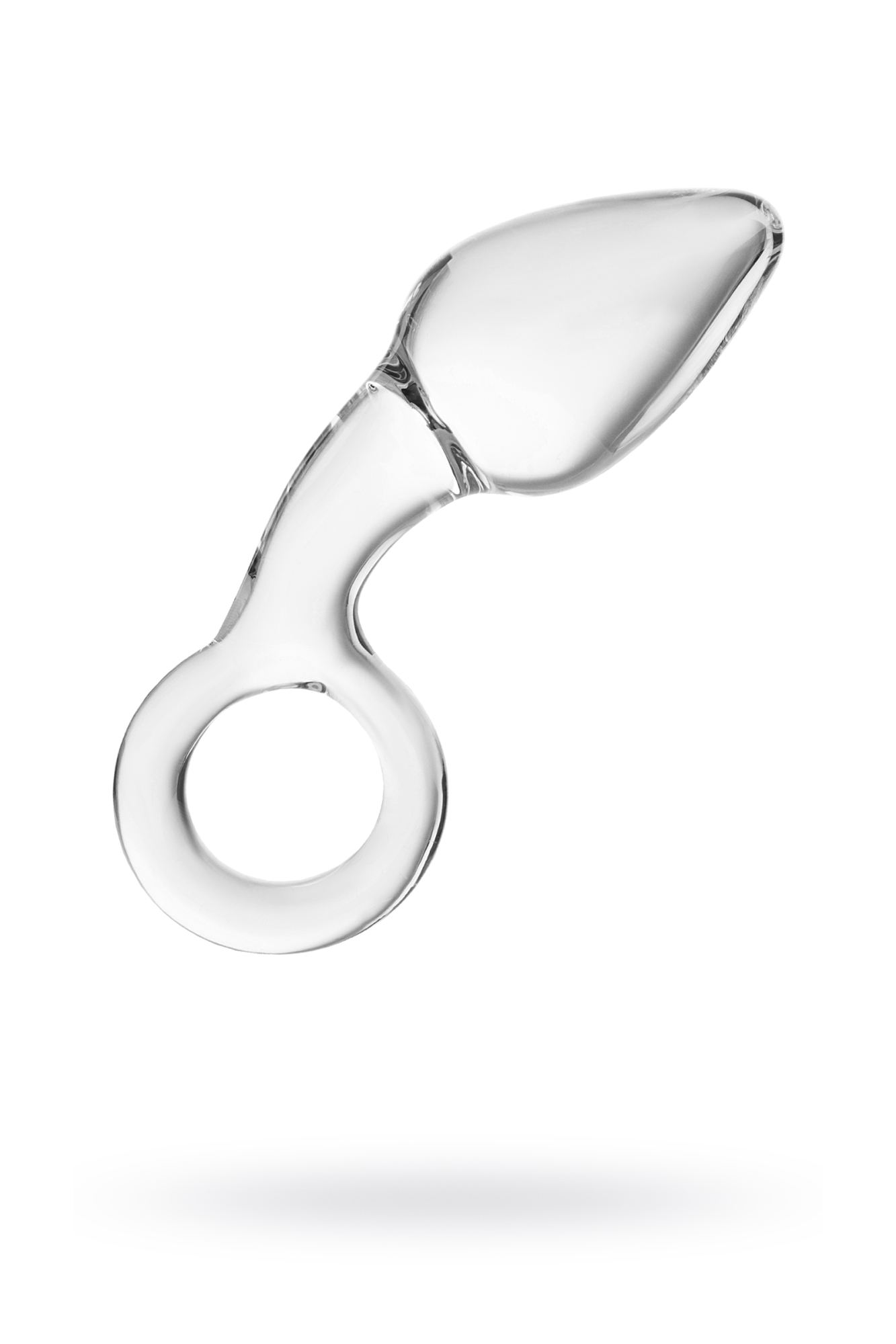 Анальная втулка Sexus Glass, стекло, прозрачная, 14,5 см, Ø 4 см с колечком