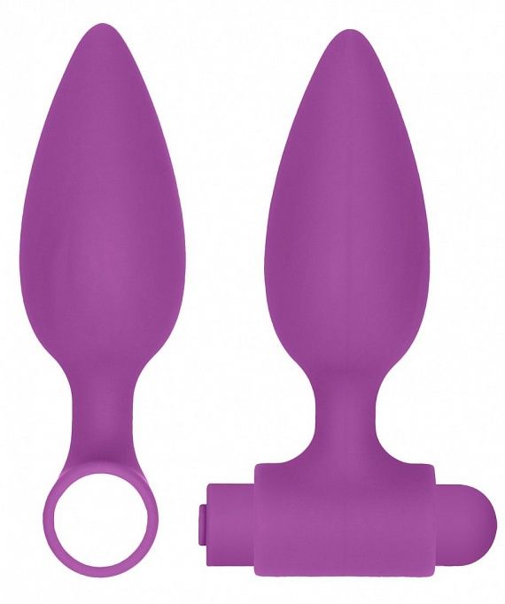 набор анальных стимуляторов shots media usb-rechargeable anal set, фиолетовый в СПб