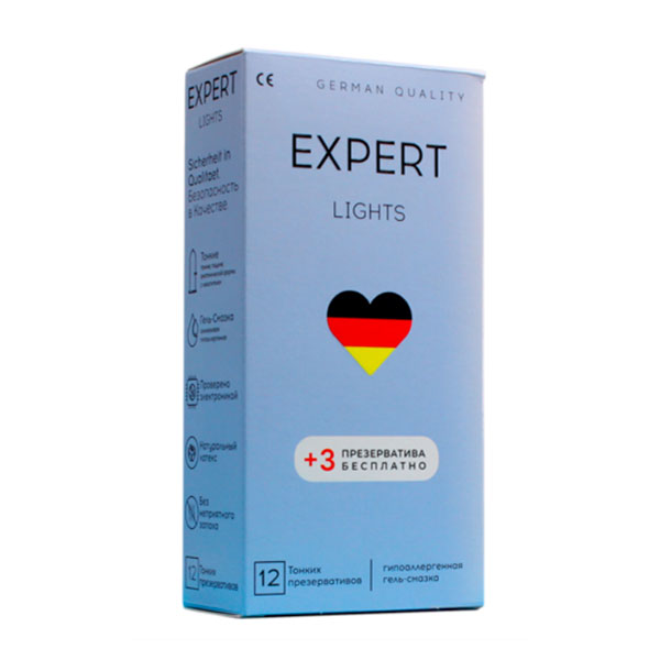 Презервативы EXPERT LIGHTS №12+3 шт, ультратонкие