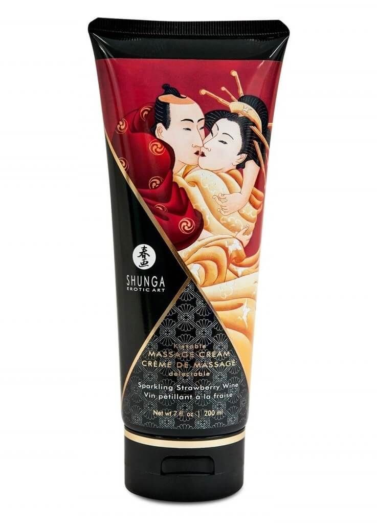 Крем массажный съедобный Shunga Sparkling Strawberry Wine, 200 мл