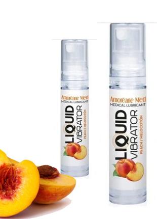 Жидкий интимный гель Amoreane с эффектом вибрации PEACH,10ml